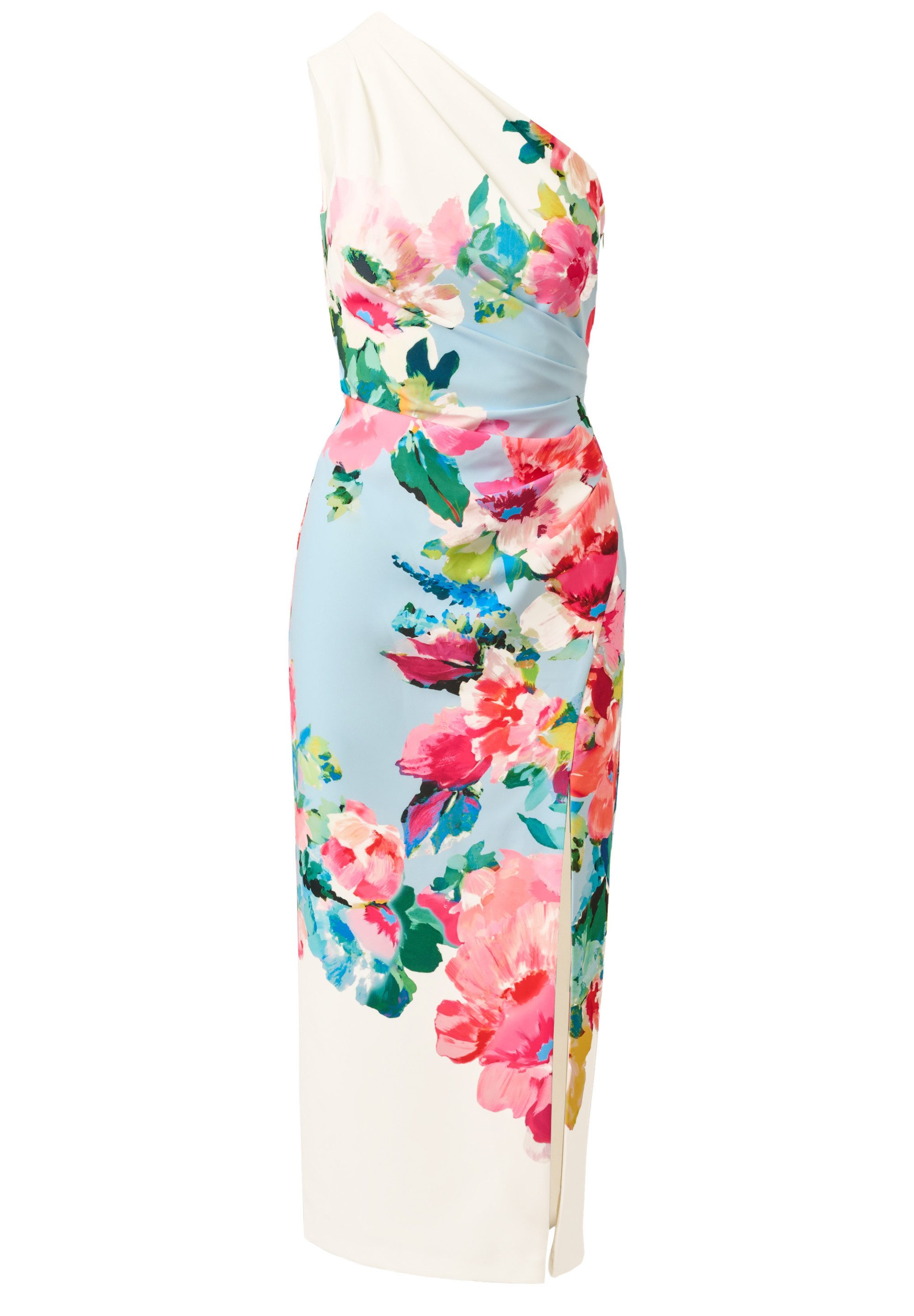 Midikleid One Shoulder Border Dress