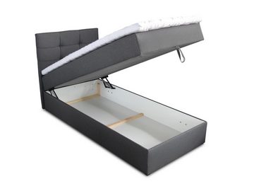 Sofnet Boxspringbett Best Mini (mit Bettkasten, Bonell-Matratze und Topper), Einzelbett, Polsterbett mit Kopfteil, Jugendbett, Kinderbett