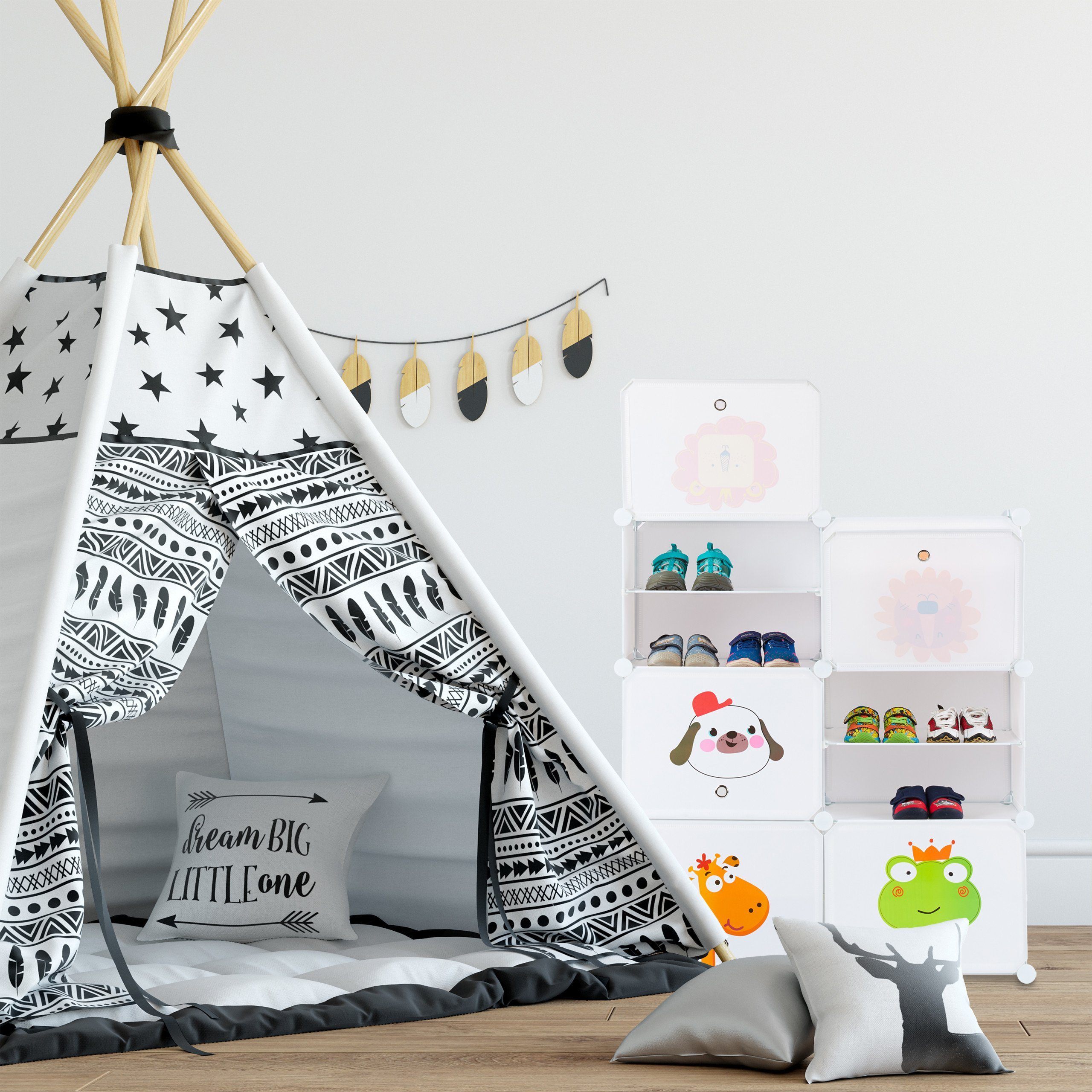 relaxdays Steckregal Schuhregal für Kinder zum Stecken günstig online kaufen