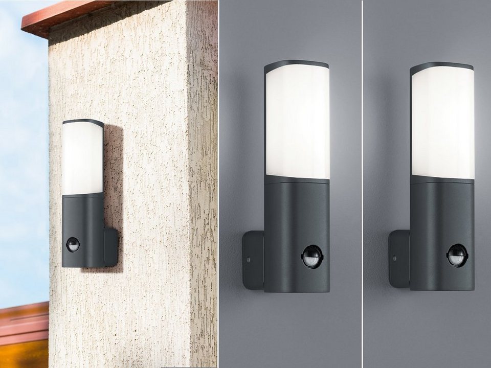 TRIO LED Außen-Wandleuchte, 2er Set Fassaden-Beleuchtung mit Bewegungsmelder  für Haus-Wand Terrasse draußen Anthrazit online kaufen | OTTO