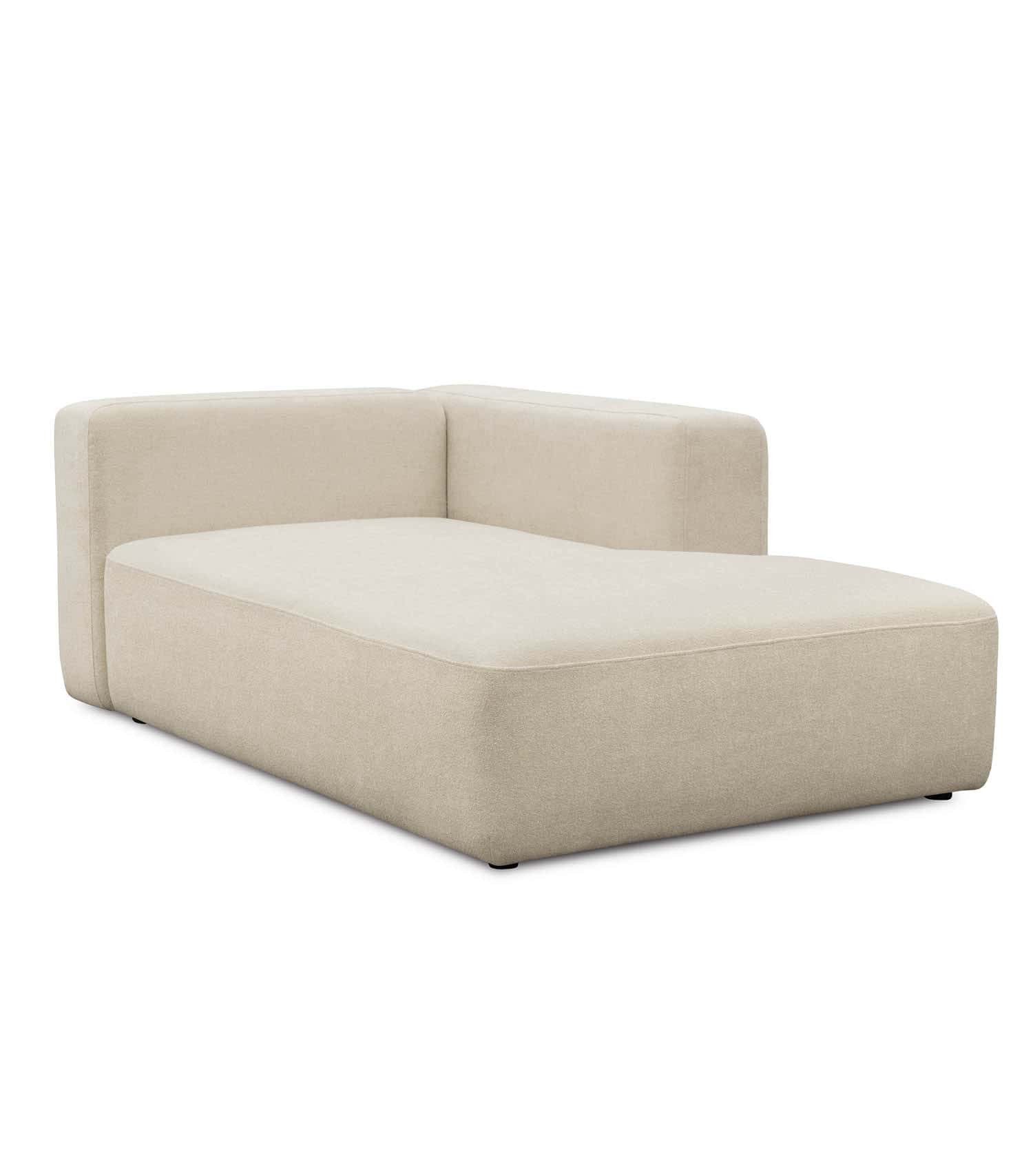 mokebo Ecksofa Sofa Module 'Cubo', in Beige Bouclé, Longchair rechts, jederzeit erweiterbar, kein Aufbau erforderlich