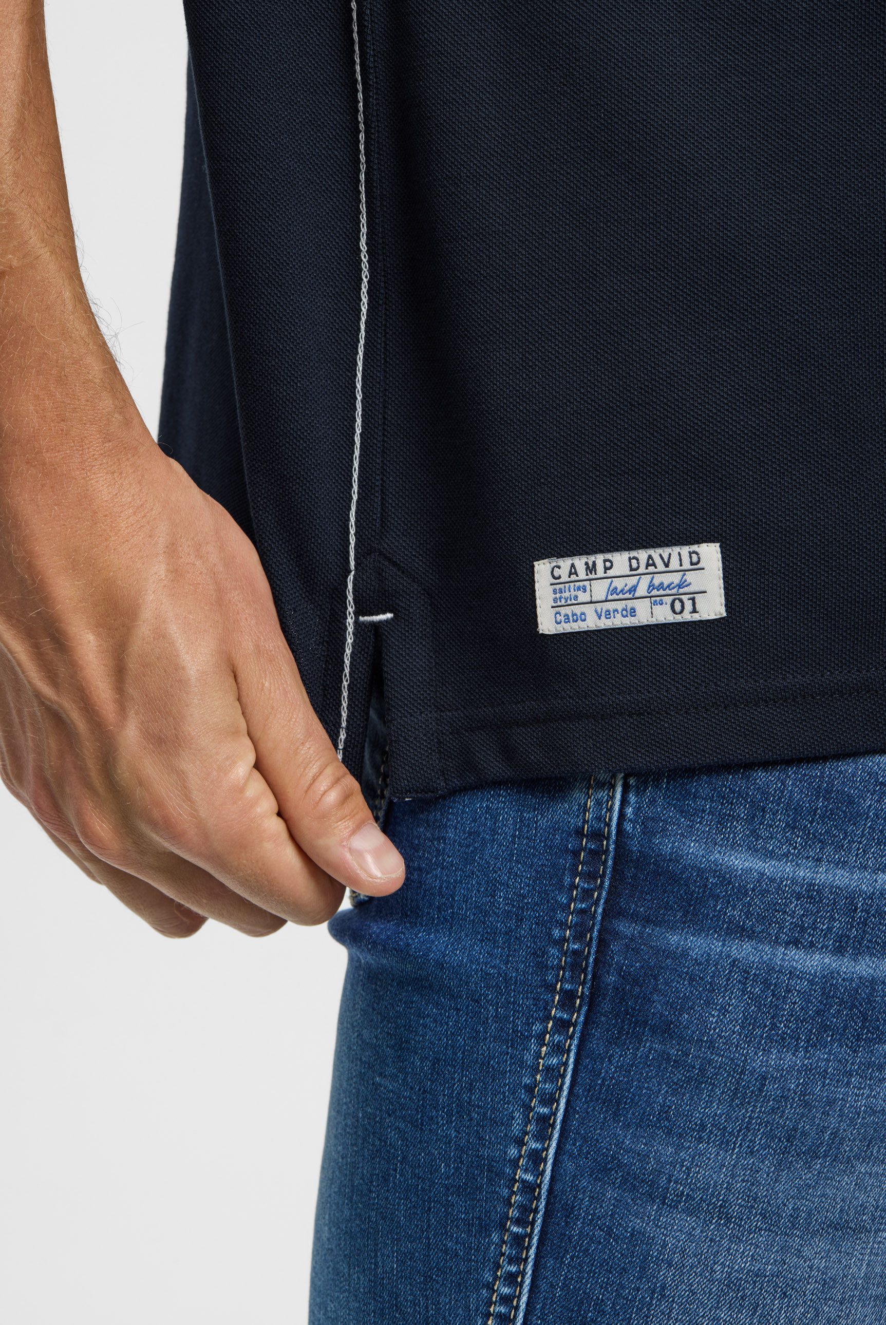 CAMP DAVID Poloshirt mit Seitenschlitze