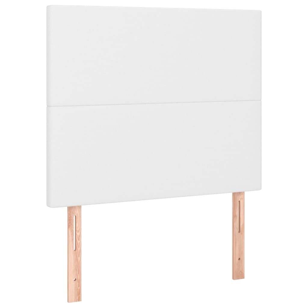 vidaXL Bett Kopfteil Weiß 80x5x118/128 cm Kunstleder (1-tlg)