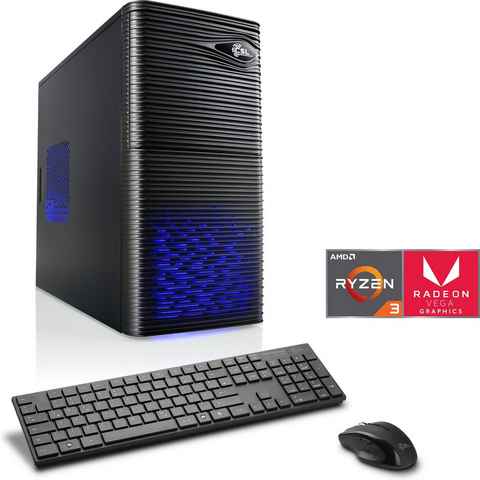 CSL Sprint V8728 Gaming-PC (AMD Ryzen 3 3200G, AMD Radeon Vega 8 Grafik, 16 GB RAM, 1000 GB SSD, Luftkühlung)