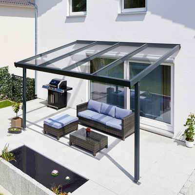 GUTTA Terrassendach »Premium«, BxT: 410,2x306 cm, Bedachung Dachplatten, BxT: 410x306 cm, Dach Sicherheitsglas klar