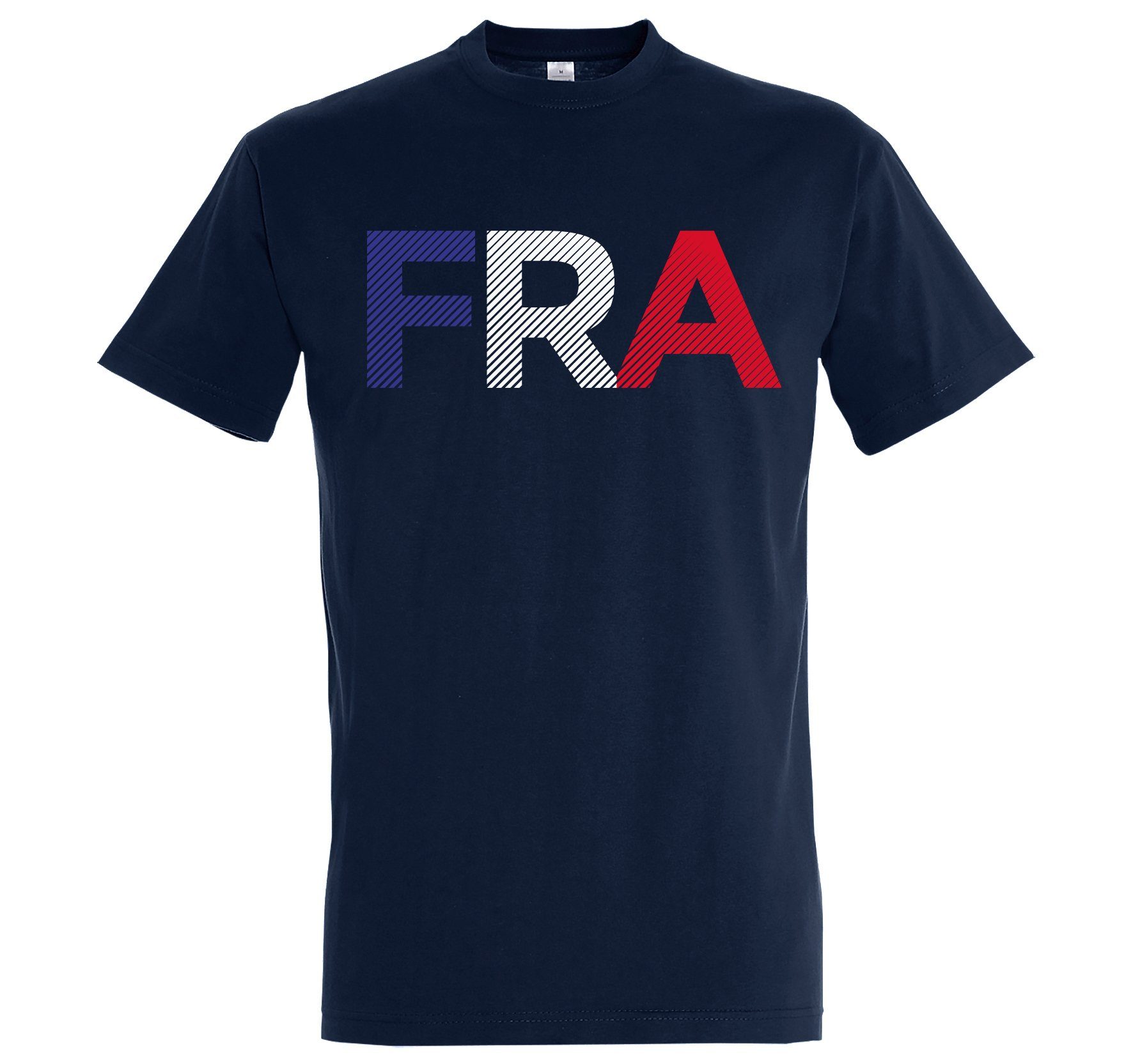 Navy mit FRA Herren Frankreich T-Shirt Youth Fußball Look Trendigem T-Shirt Frontdruck im Designz