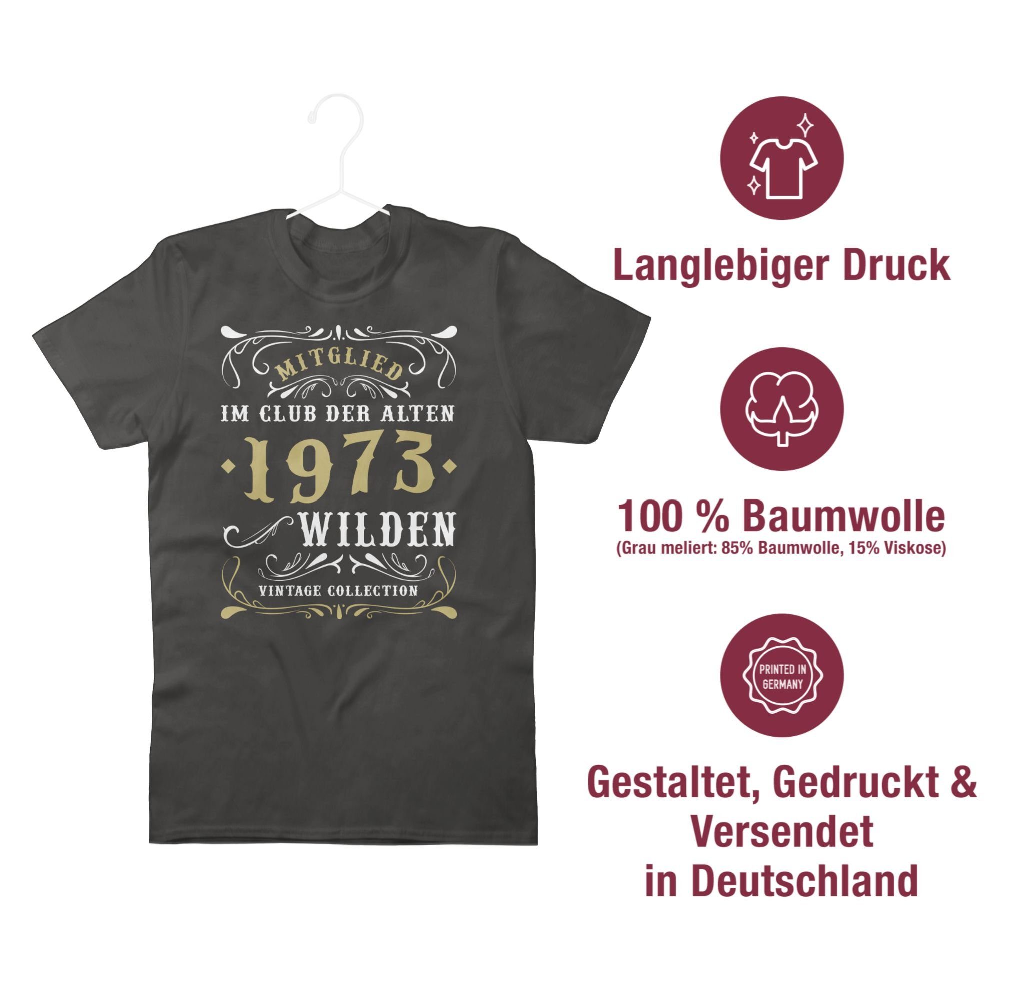 alten im der 1973 Dunkelgrau Mitglied Wilden 2 Geburtstag Club 50. Shirtracer T-Shirt