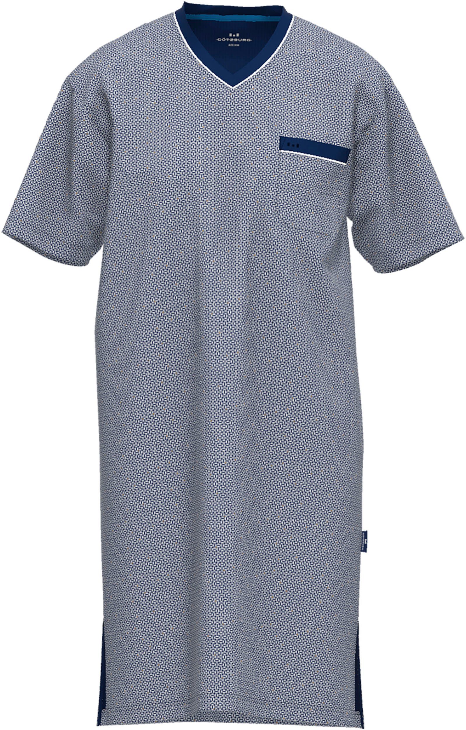 GÖTZBURG Nachthemd Brooklyn V-Ausschnitt, Kurzarm, Brusttasche, mit Muster, günstig online kaufen
