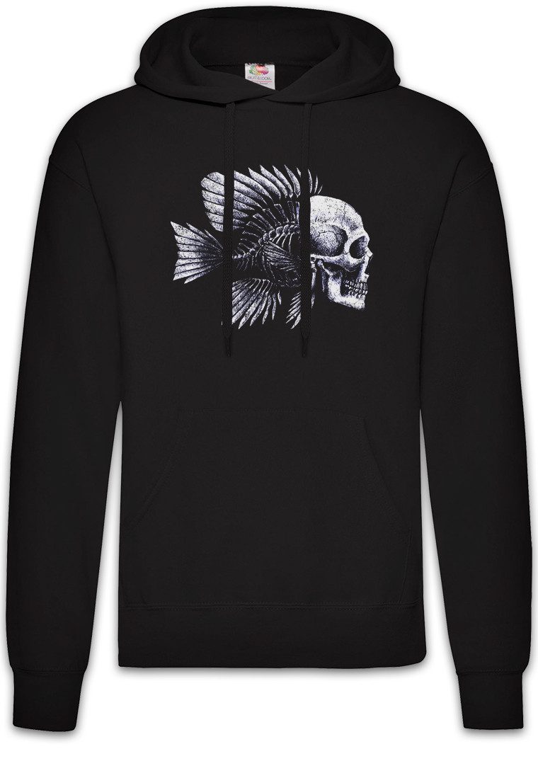 Hoodie Fish Skull Herren Hoodie Skelett Fischskelett Fisch Fischen Angeln