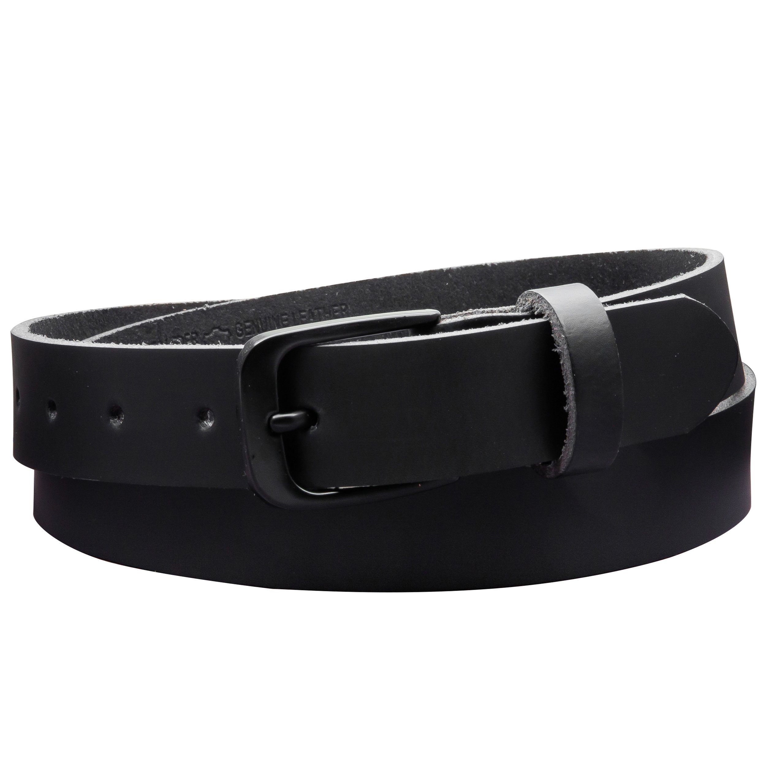 COLOGNEBELT Ledergürtel OM318-PL-Schwarz MADE IN 100 % Unisex Stück, GERMANY, Kürzbar, Schwarz Echtleder, einem Aus