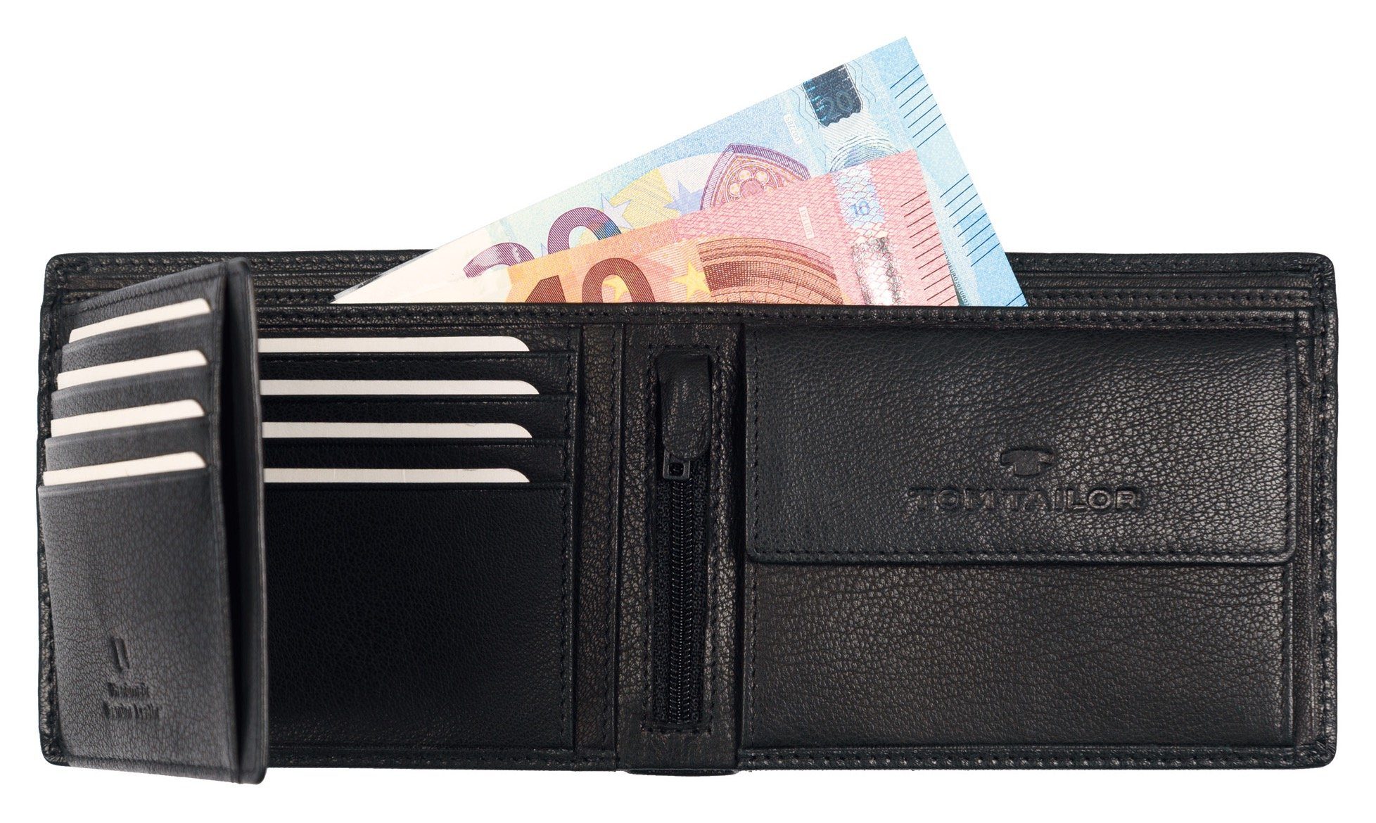 KAI, TOM Geldbörse Leder aus TAILOR hochwertigem black
