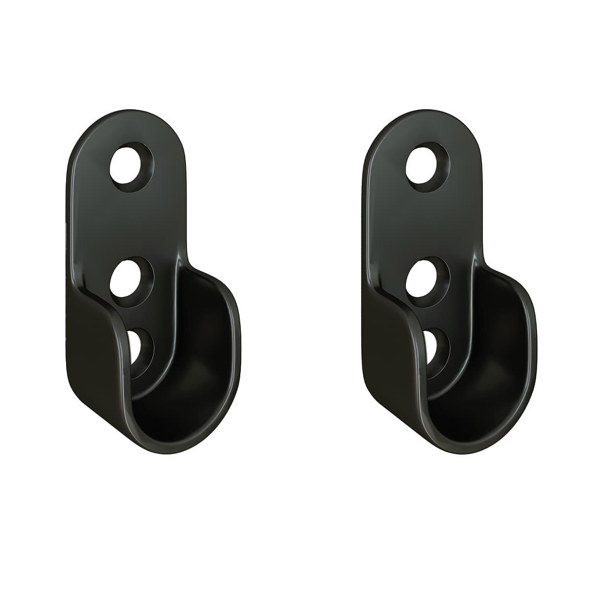 MS Beschläge Kleiderstange 1 Paar Wandhalter Schwarz Kleiderstangenhalter günstig online kaufen