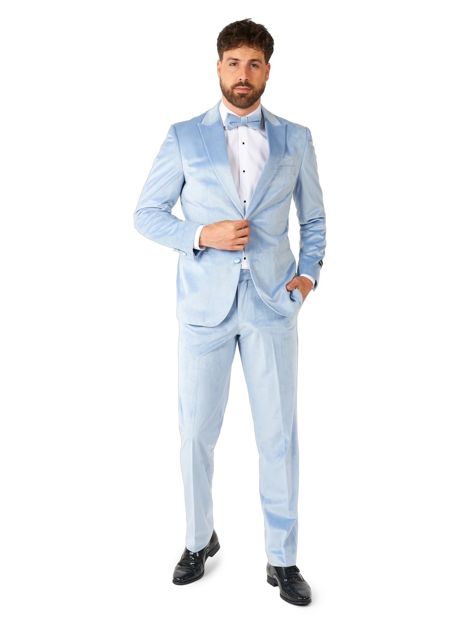 Opposuits Anzug Vintage Blue Velvet Deluxe Samtanzug Eleganter Samtanzug in hochwertiger Ausführung