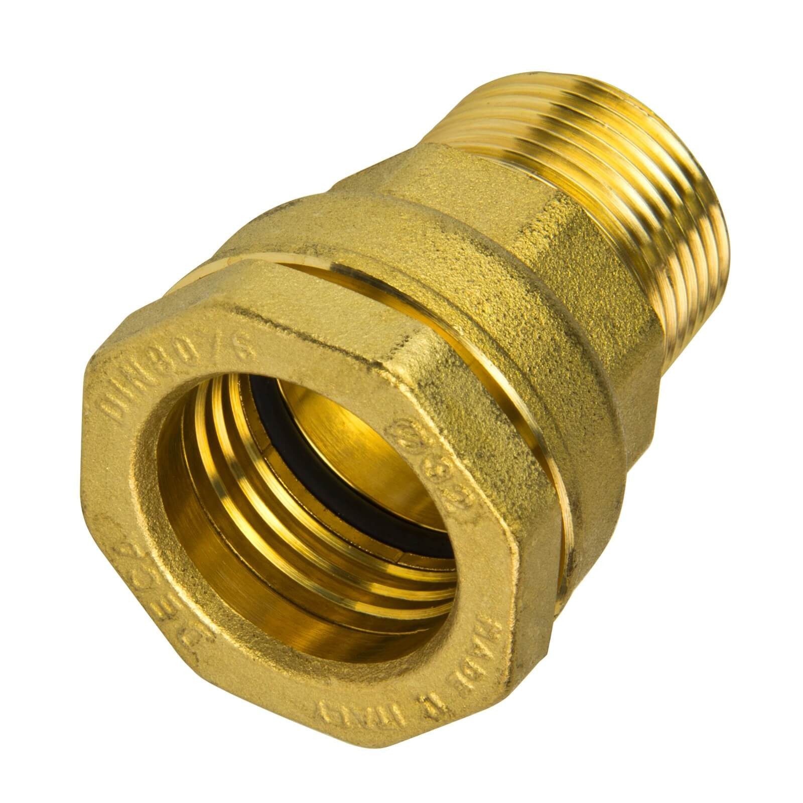 Caleffi Heizkörper Messing Verschraubung 32 mm x 3/4 Zoll Aussengewinde PE-Rohr