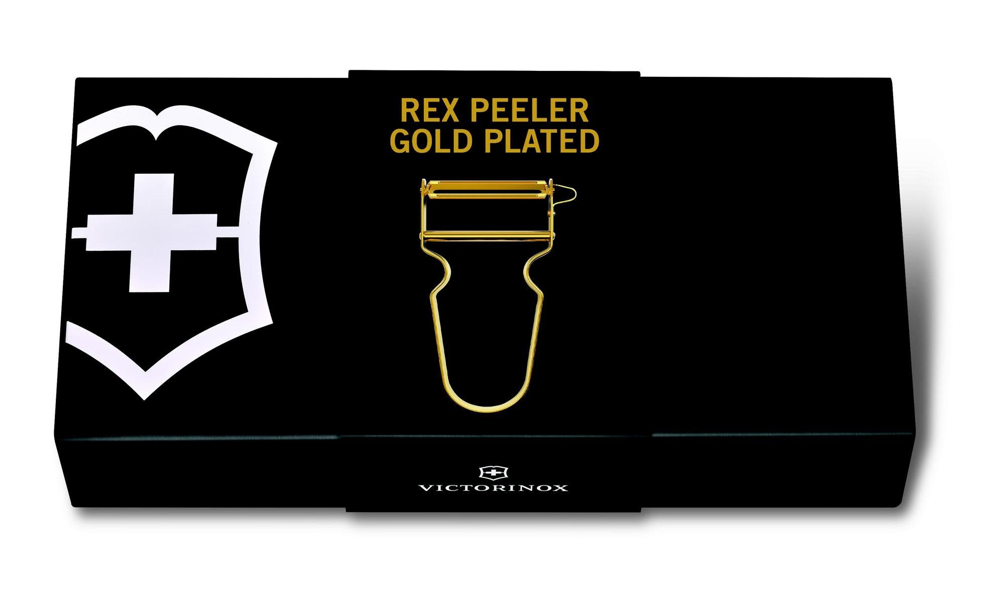 Taschenmesser vergoldet REX Sparschäler, Victorinox Aluminium,