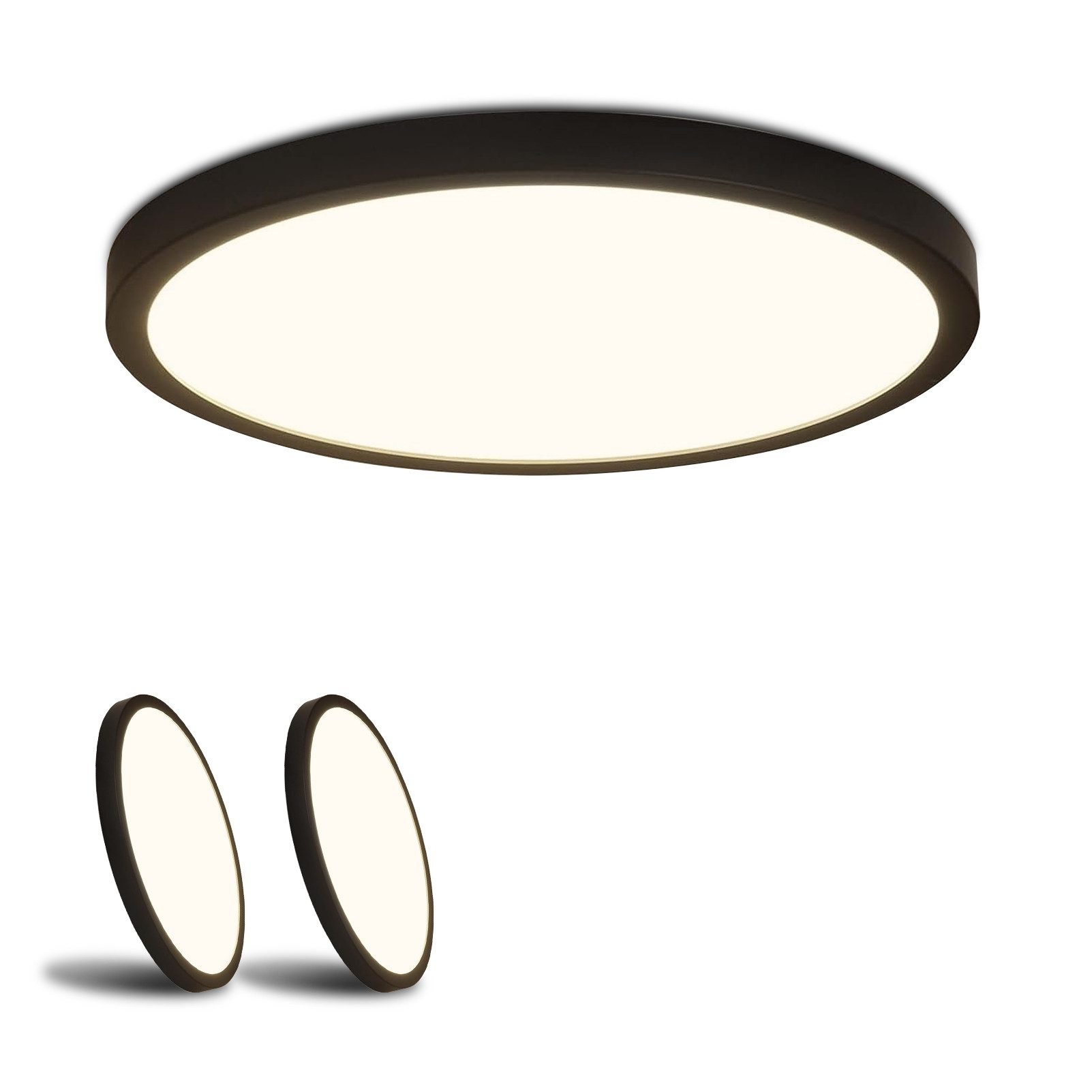 Nettlife LED Panel Deckenleuchte Schwarz Rund günstig online kaufen