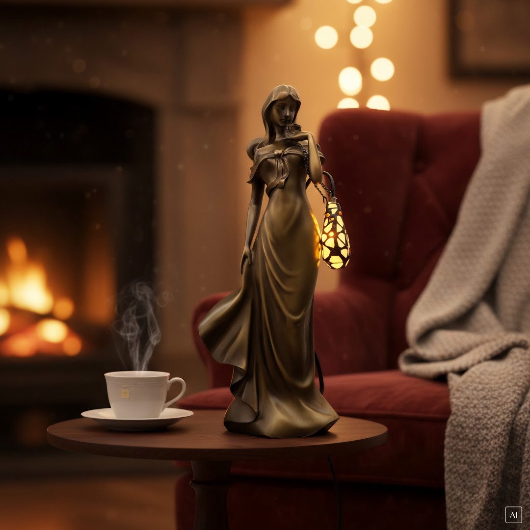 abc HOME LED-Leuchte Dame mit beleuchteter Tiffanyhandtasche