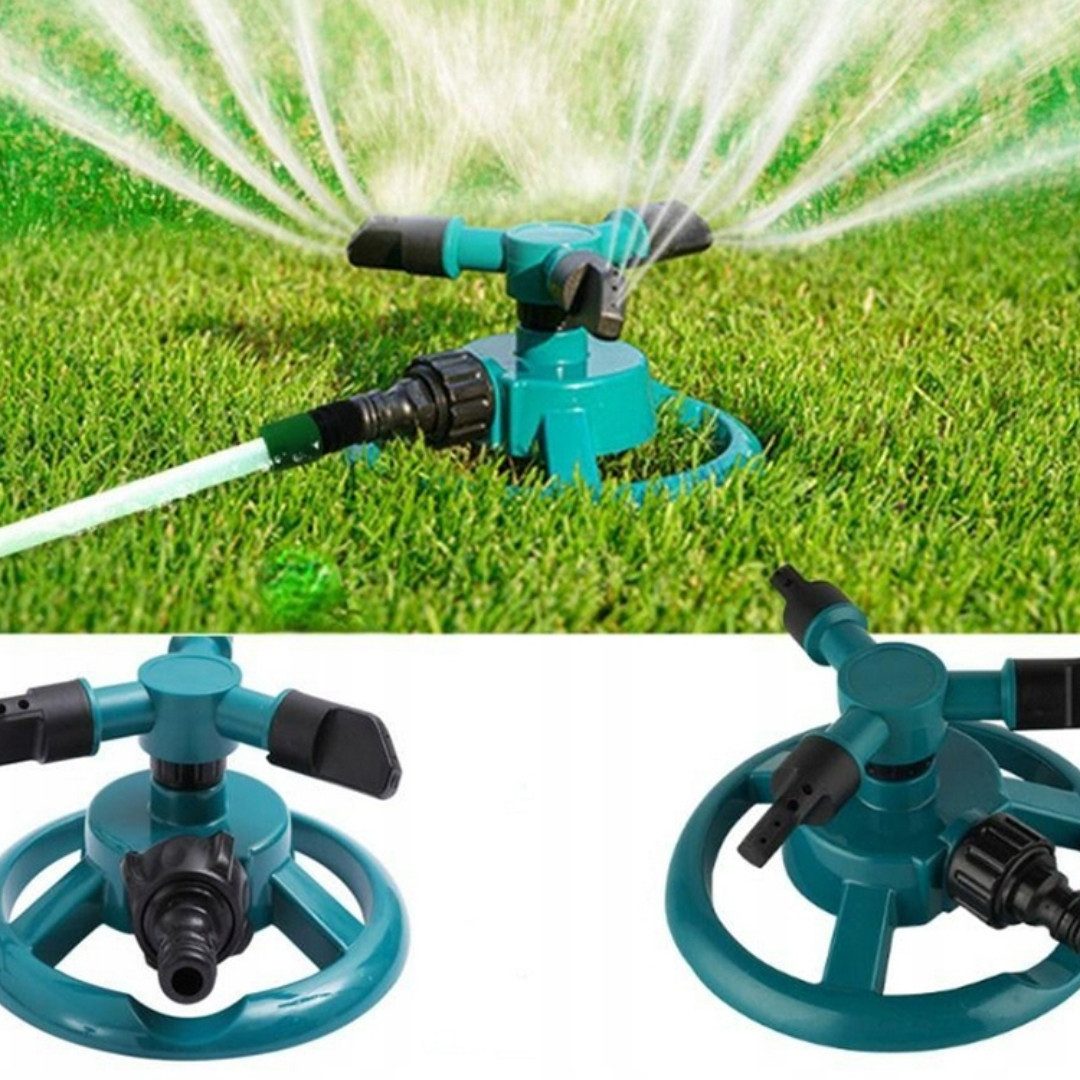 VERK GROUP Regner 360° Rasensprenger Gartenregner Sprinkler 3 Arm Bewässerung, (1-St), 360° Rundumbewässerung, 3 rotierende Sprüharme