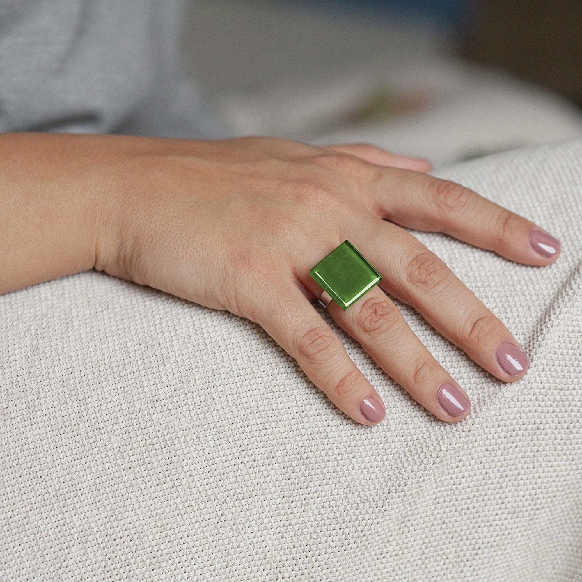 ALEXASCHA Fingerring Statement Ring mit Stein 20mm • größenverstellbar