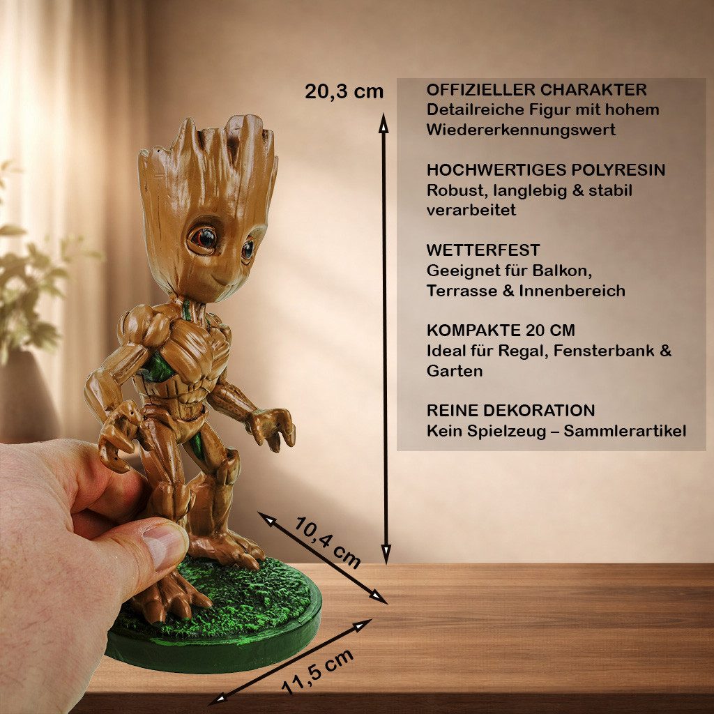 Disney Gartenfigur Groot 20 cm detailreiche Dekofigur Polyresin bunt Wetterfest