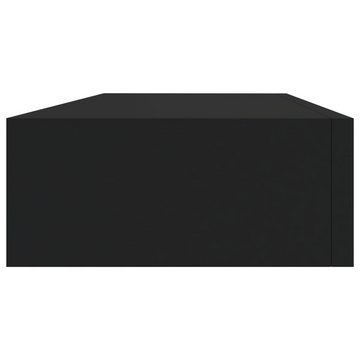 furnicato Wandregal mit Schublade Schwarz 60x23,5x10 cm MDF