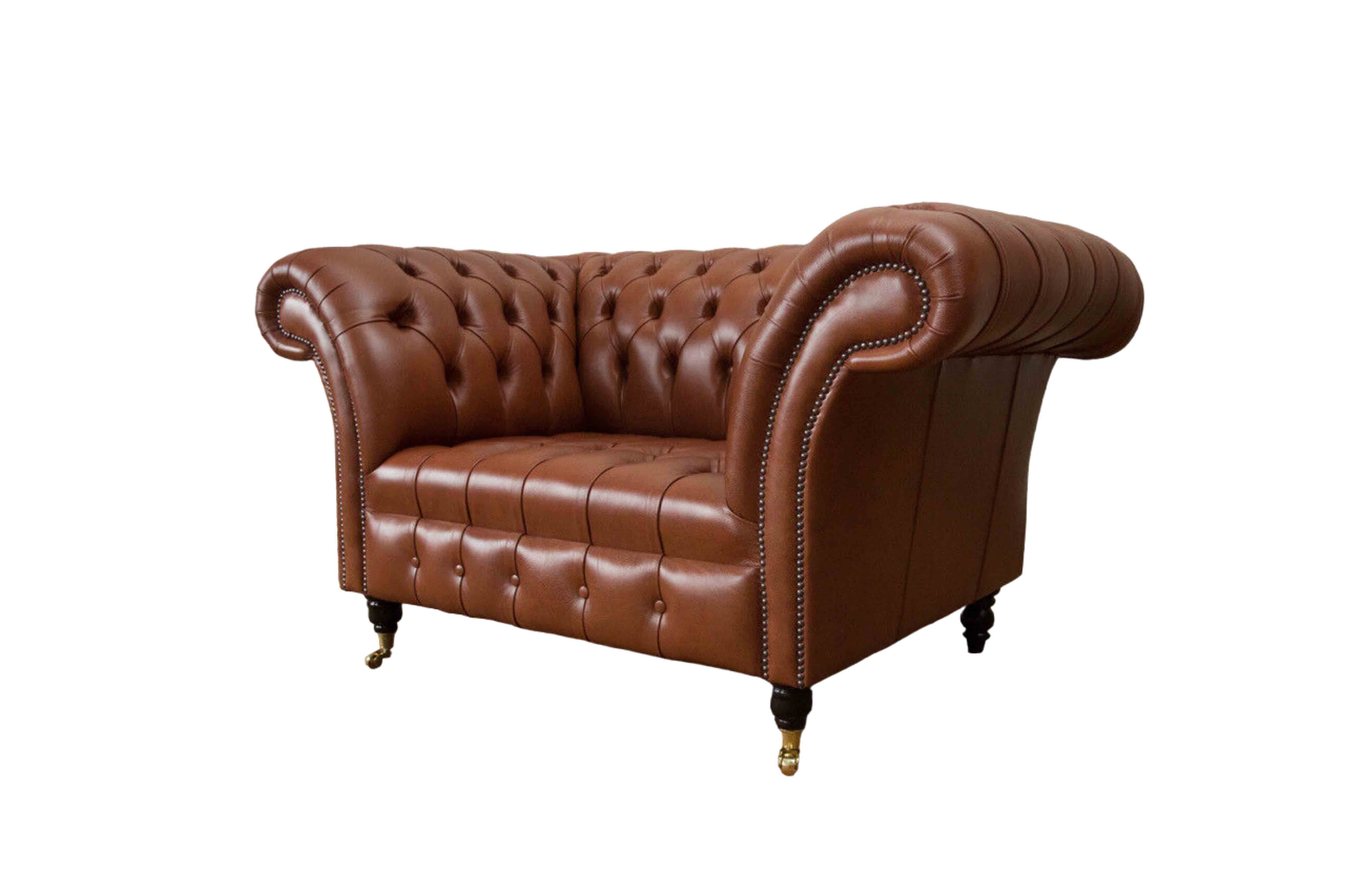 Chesterfield Braun JVmoebel Chesterfield-Sessel, Couch Klassisch Design Wohnzimmer Sessel