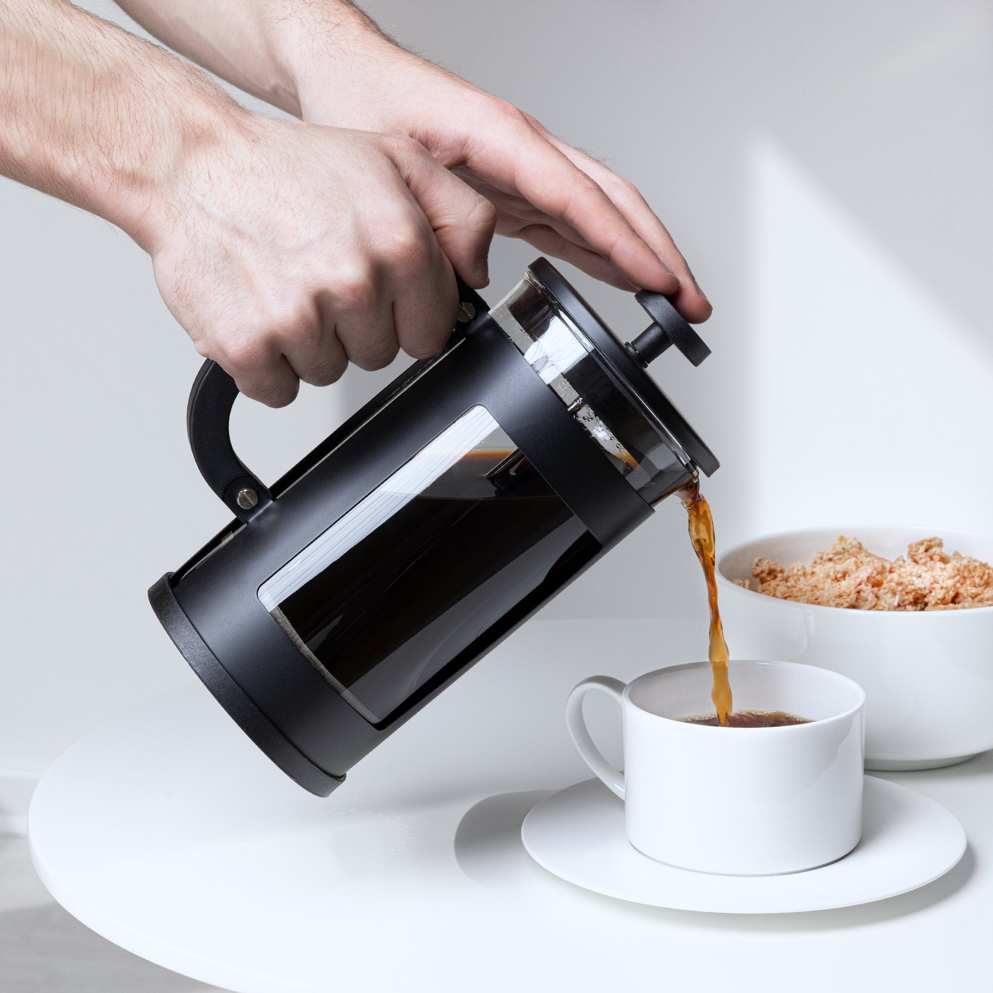 1l Kaffeepresse Kaffeemaschine Kaffeekanne hält bis zu 80 Min warm spülmaschinenfest Navaris French Press Kaffeebereiter mit Thermofunktion