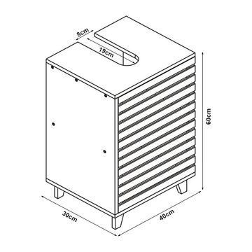 en.casa Waschbeckenunterschrank »Iveland« Unterschrank 60x40x30cm Bambus