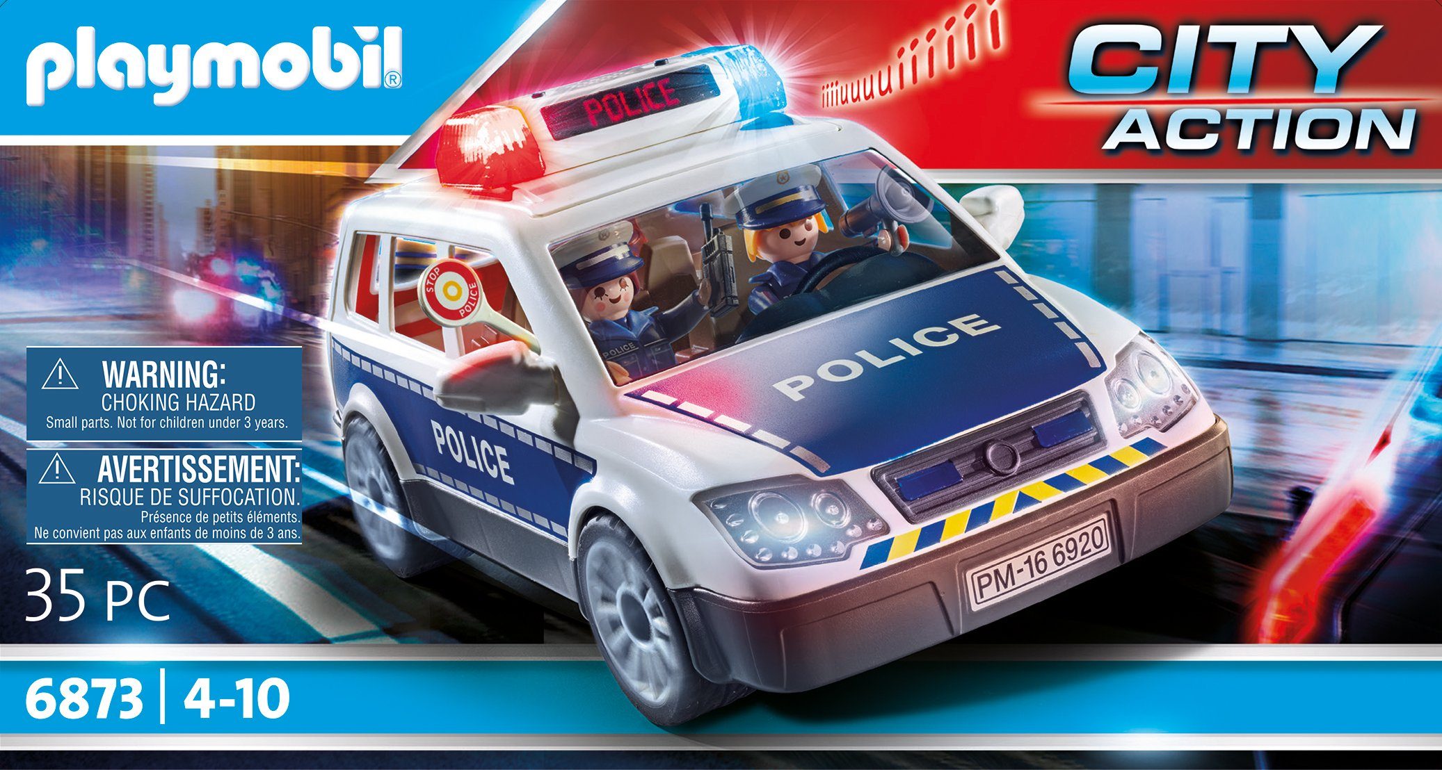(6873), Polizei-Einsatzwagen City (35 St), Playmobil® Action, Made in Konstruktions-Spielset Germany