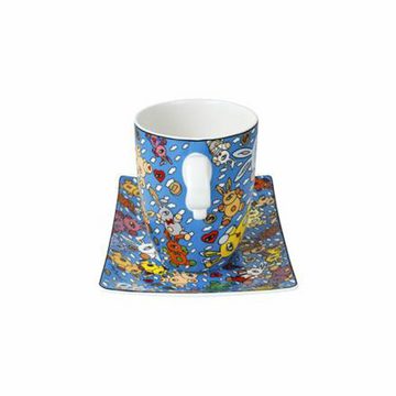 Goebel Tasse mit Untertasse Mauro Bergonzoli - Magic Bunny Expl, Fine Bone China