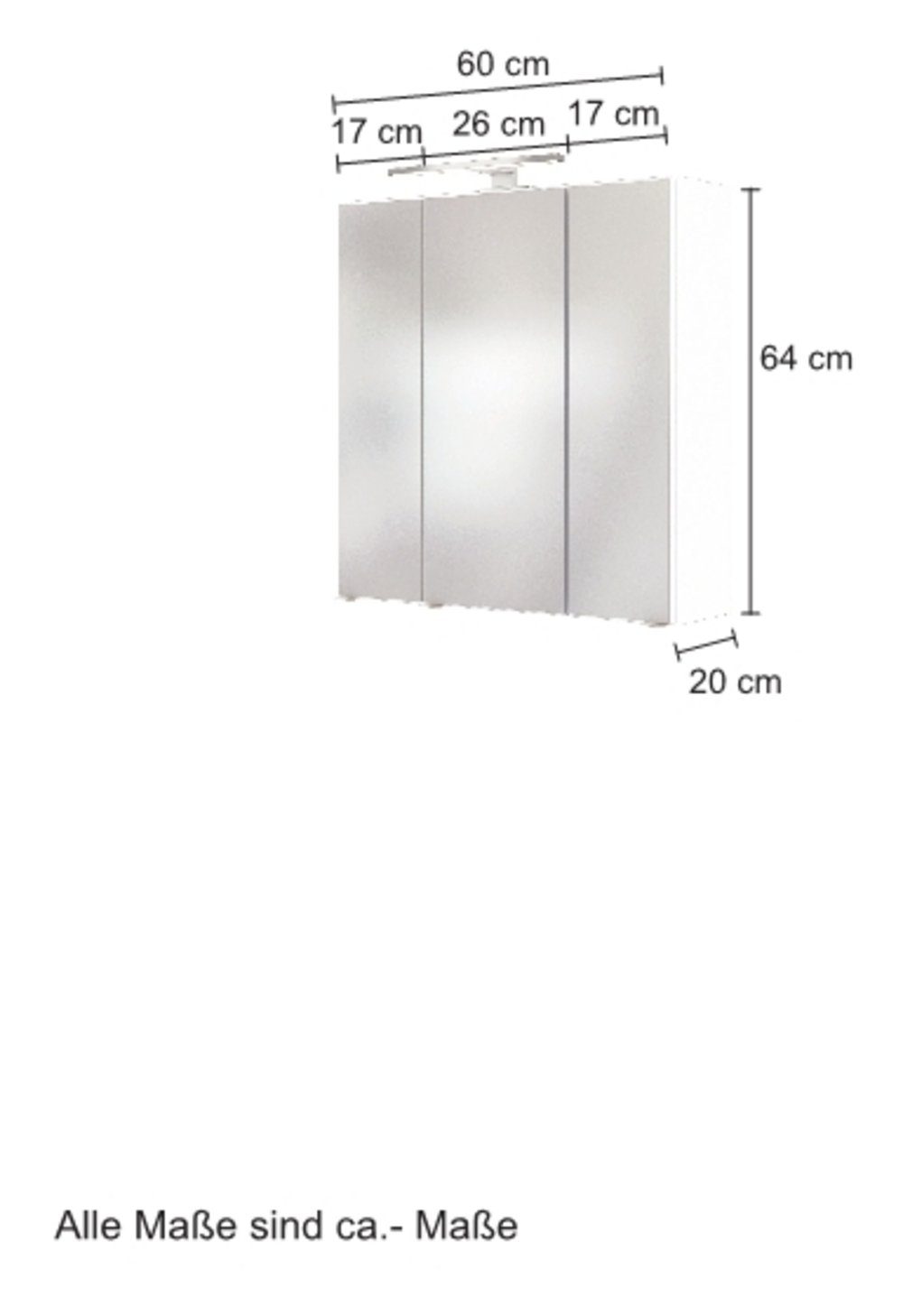 HELD MÖBEL Spiegelschrank Baabe 60 cm graphit