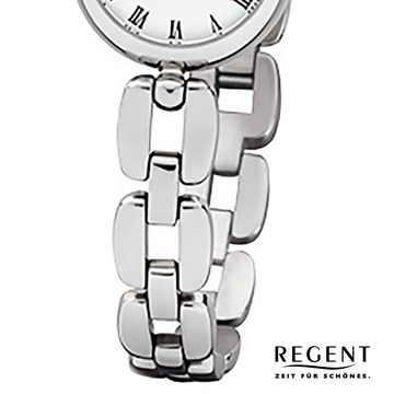 Regent Quarzuhr Regent Damen-Armbanduhr silber Analog F-965, (Analoguhr), Damen Armbanduhr rund, klein (ca. 20mm), Edelstahlarmband