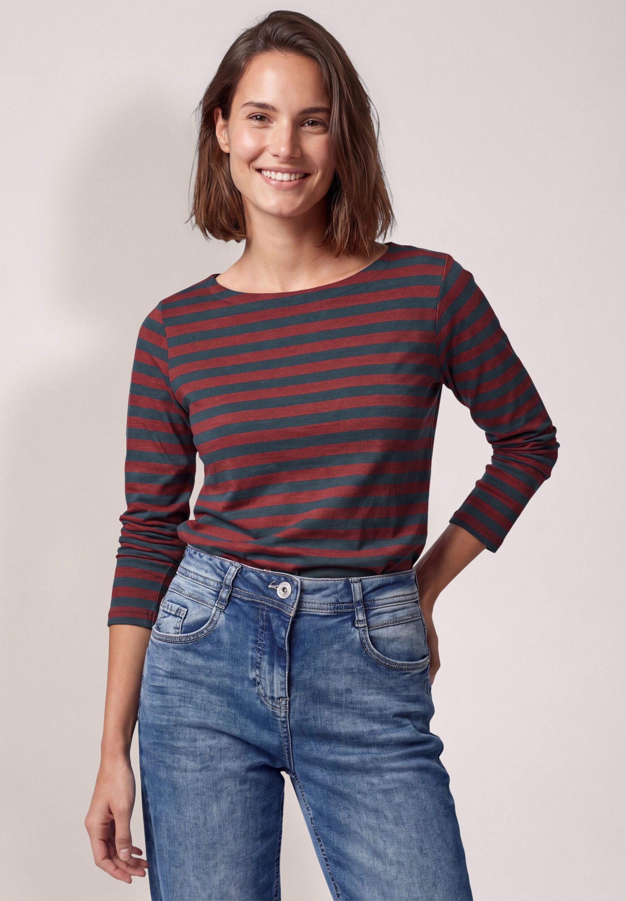 CECIL Langarmshirt aus reiner Baumwolle