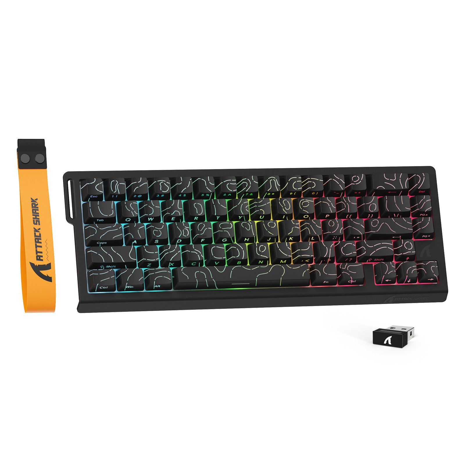 ATTACK SHARK X68PRO HE 8KHz Rapid Trigger Wireless Gaming-Tastatur,0,01mm RT Gaming-Tastatur (Hall-Effekt-Magnetschalter,BT/2.4G/Kabel,RGB)