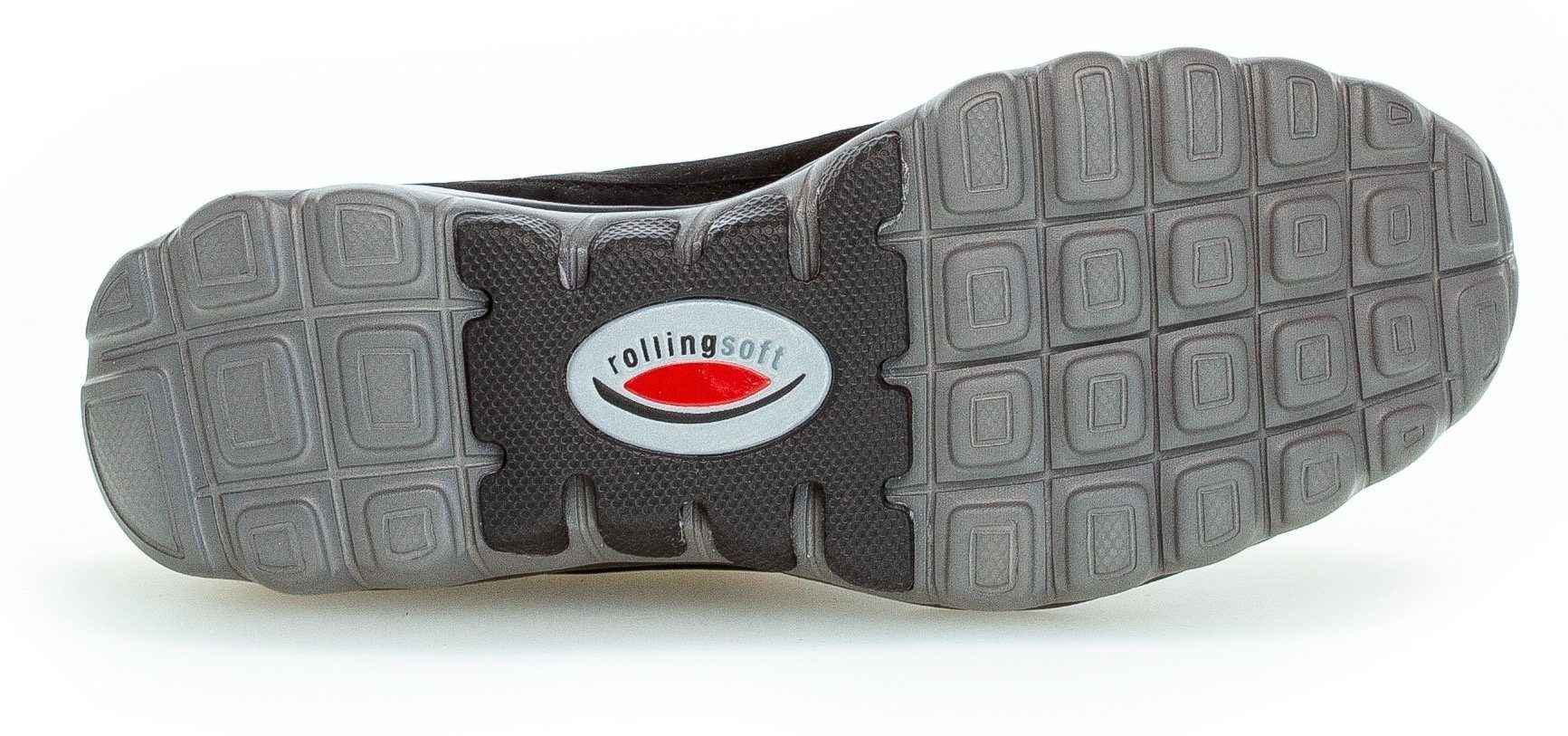schwarz der Ferse Gabor Rollingsoft mit an Logoschriftzug Keilsneaker
