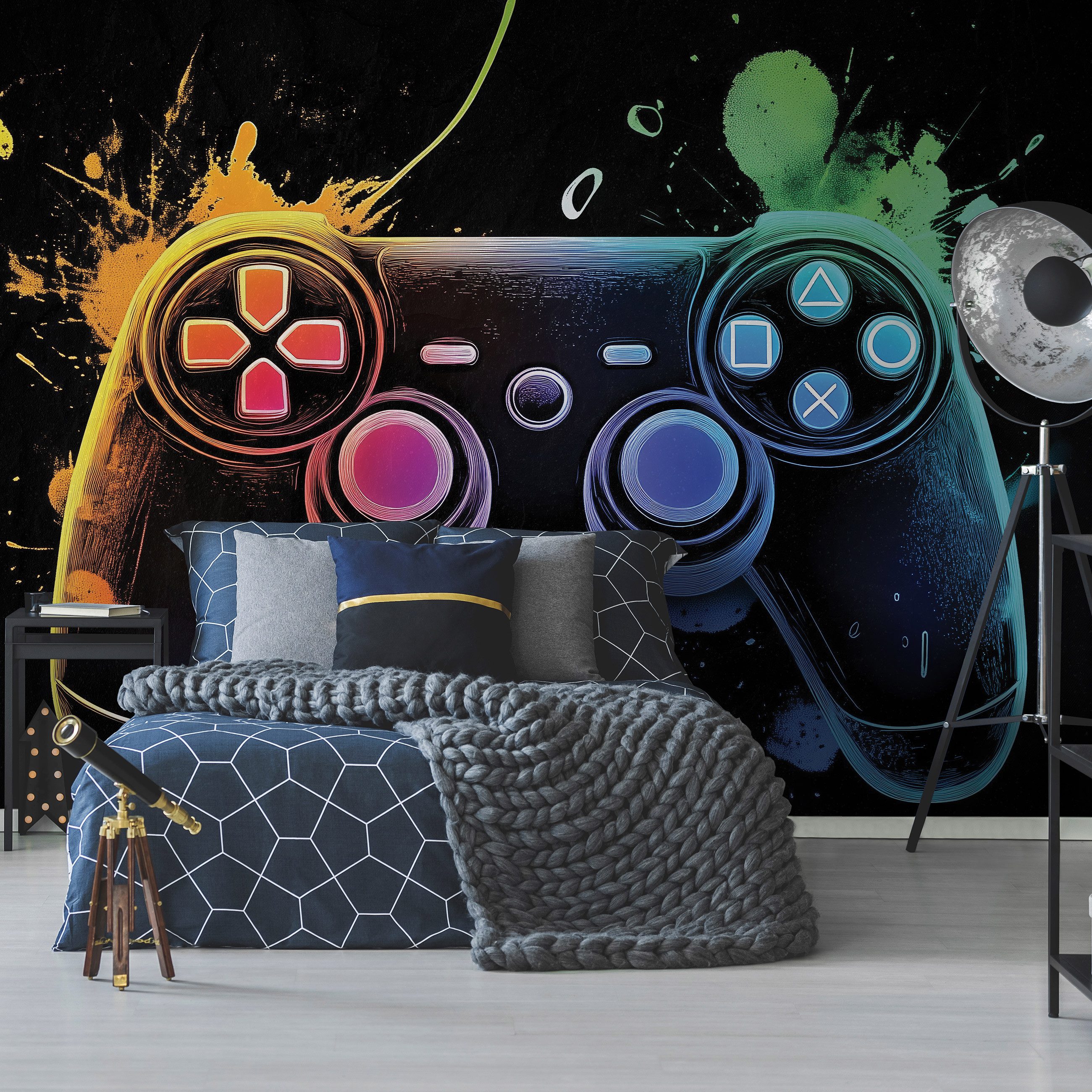 Wallarena Fototapete Kinderzimmer Jungen Game Pad Gaming Vlies Tapete Wandt günstig online kaufen