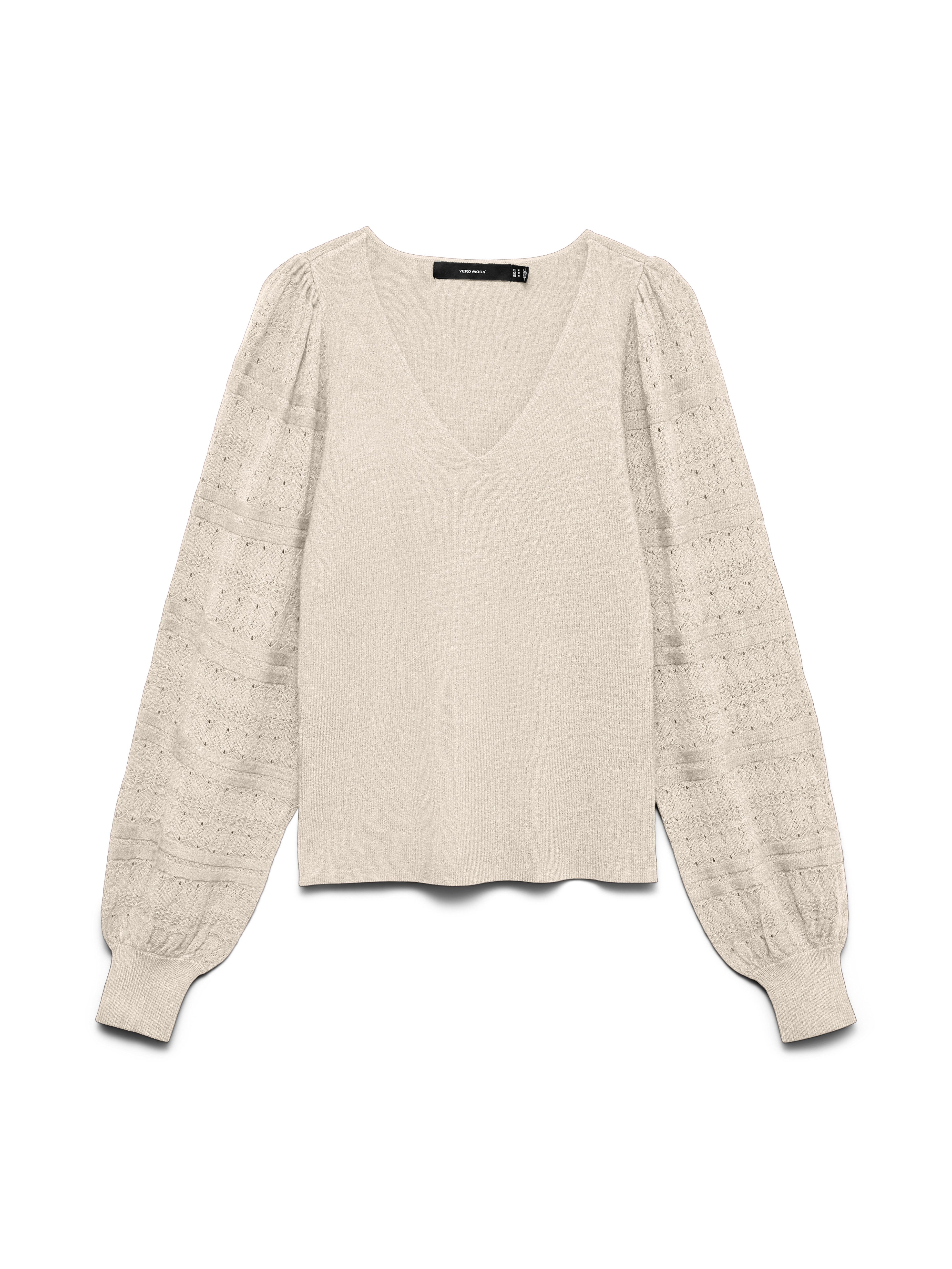 Vero Moda Strickpullover VMNEWLIMONE LS V-NECK PULLOVER BOO Viskosemischung