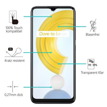 CoolGadget Schutzfolie Panzerfolie für Realme C21, (9H Härtegrad, 2x Schutzglas, 1xReinigungset), Displayfolie Panzer Schutzfolie 2 Stück für Realme C21 Glas Folie