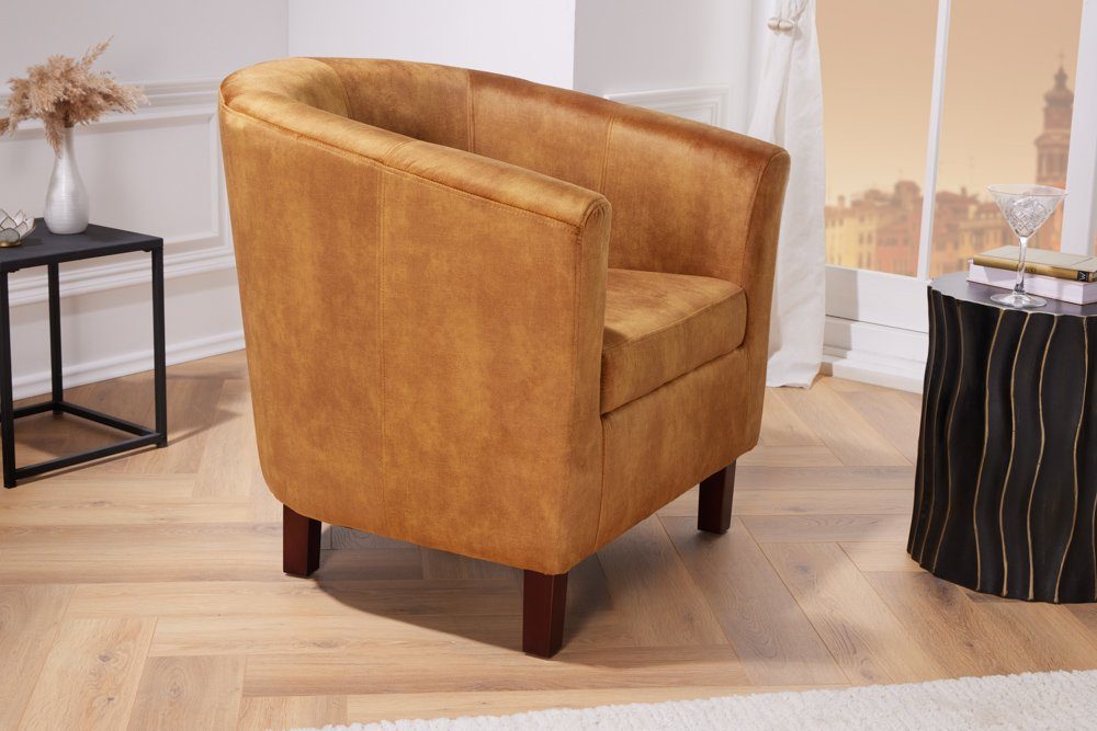 riess-ambiente Loungesessel HEMINGWAY senfgelb / braun günstig online kaufen