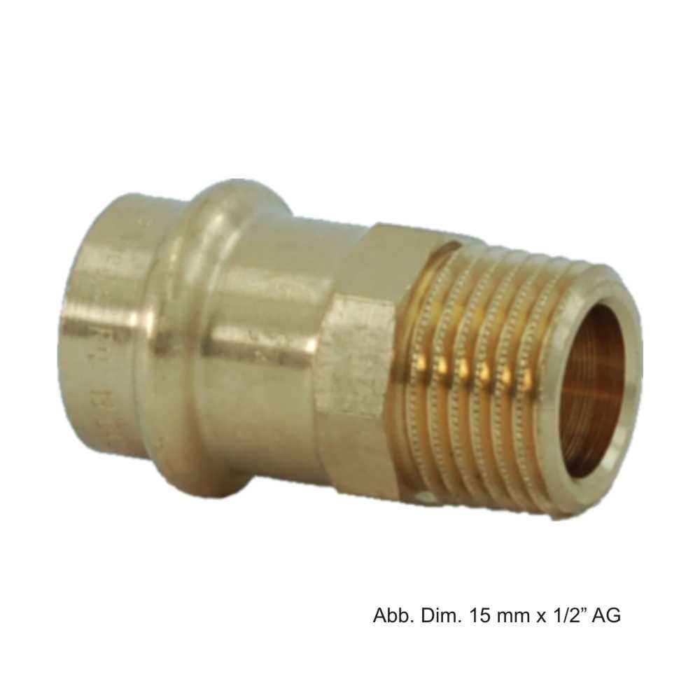 Viega Wasserrohr Viega Sanpress Übergangsstück mit AG, aus Rotguss, Modell 2211, 12 mm