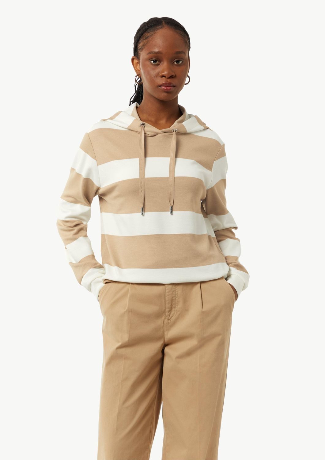 comma casual identity Sweatshirt Casual Identity (1-tlg) Kapuze, Kordel, Blockstreifen