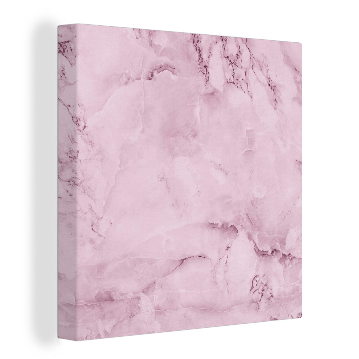 OneMillionCanvasses® Leinwandbild Marmor - Rosa - Luxus, (1 St), Leinwand Bilder für Wohnzimmer Schlafzimmer