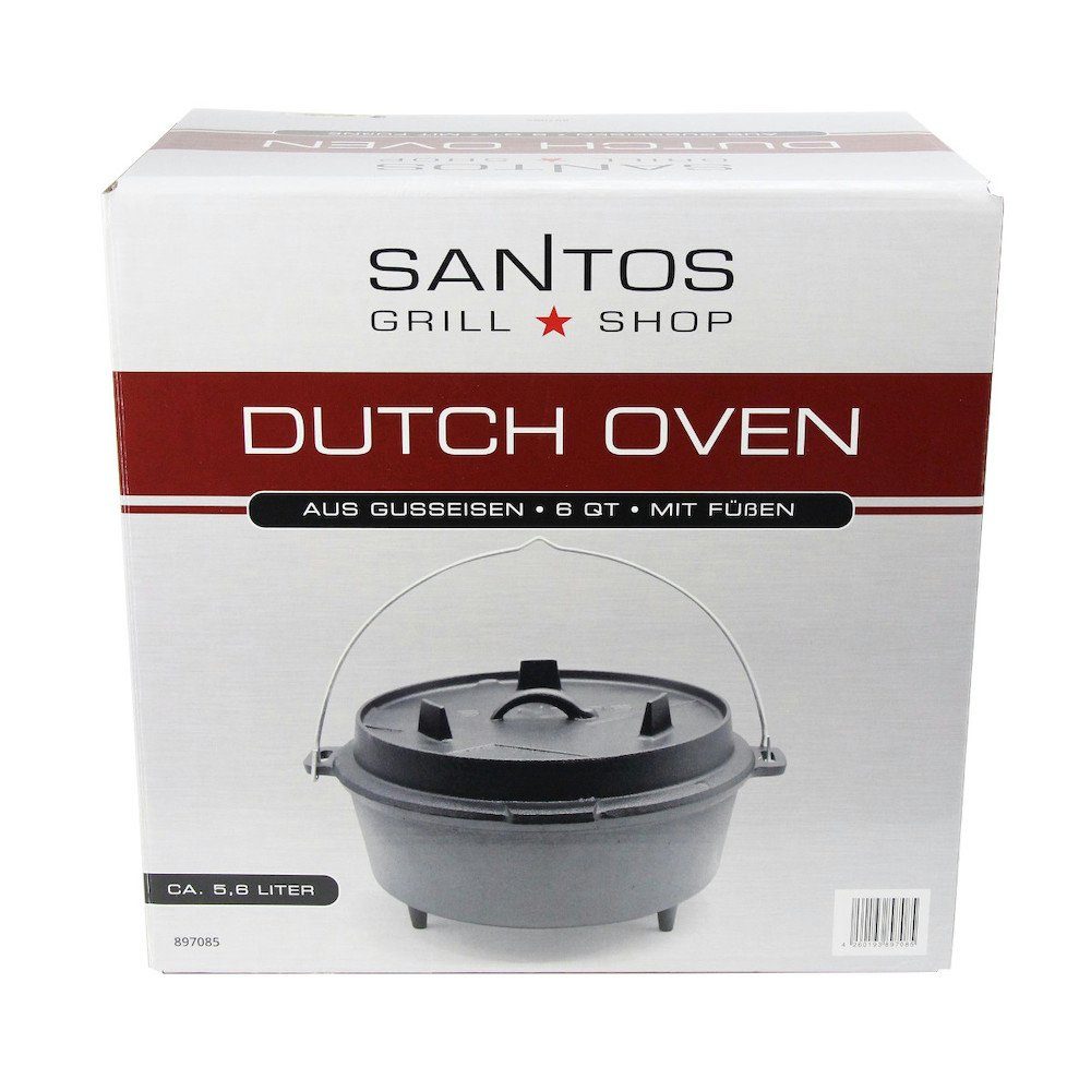 Füßen, mit Gusseisen PROREGAL® 6qt Oven Dutch Grilltopf