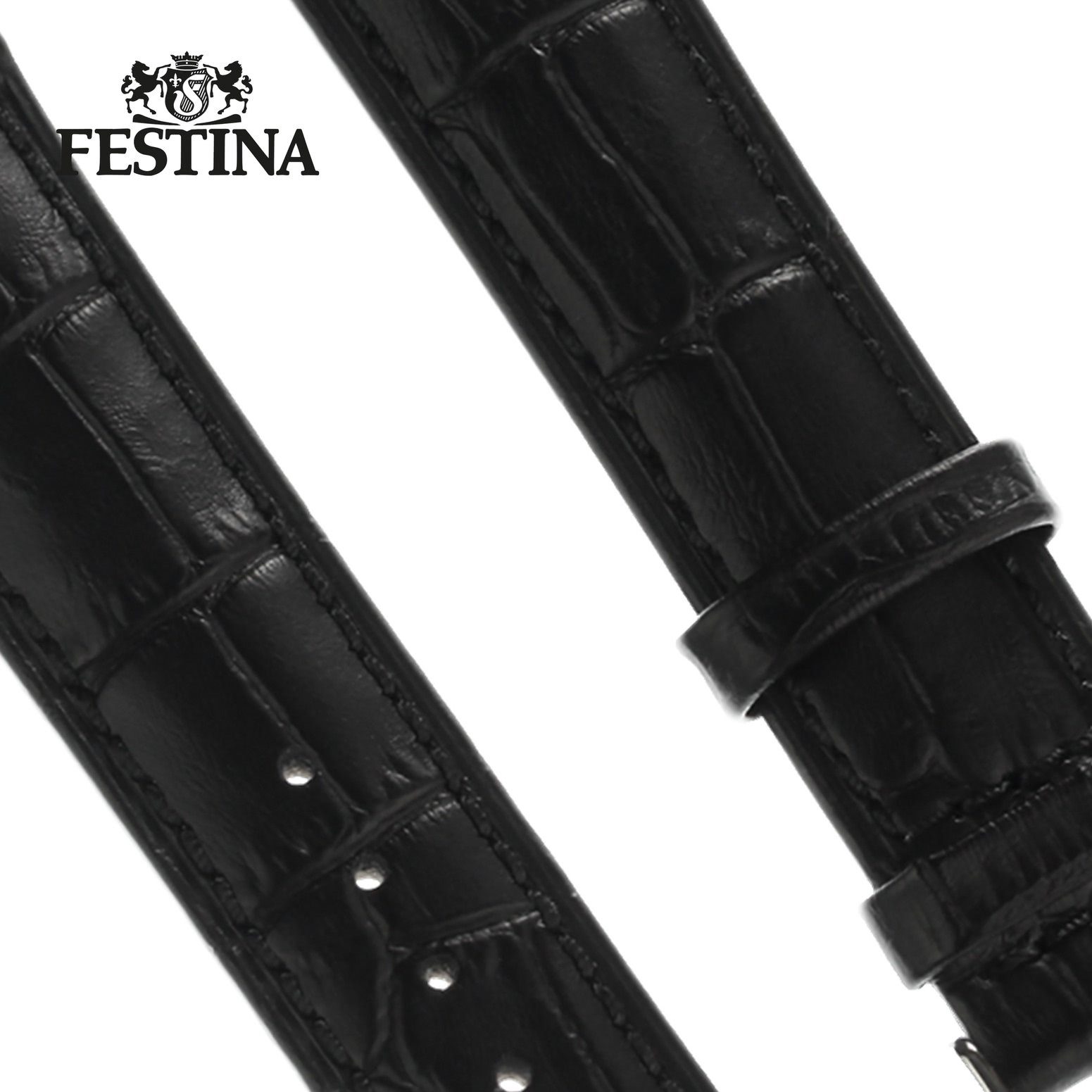 Festina Uhrenarmband Festina Herren Uhrenarmband 21mm, Herren Uhrenarmband, Lederarmband schwarz