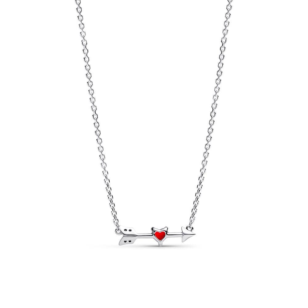 Pandora Kette mit Anhänger Pfeilkette für Damen mit Herz, Moments, 925er Silber von PANDORA