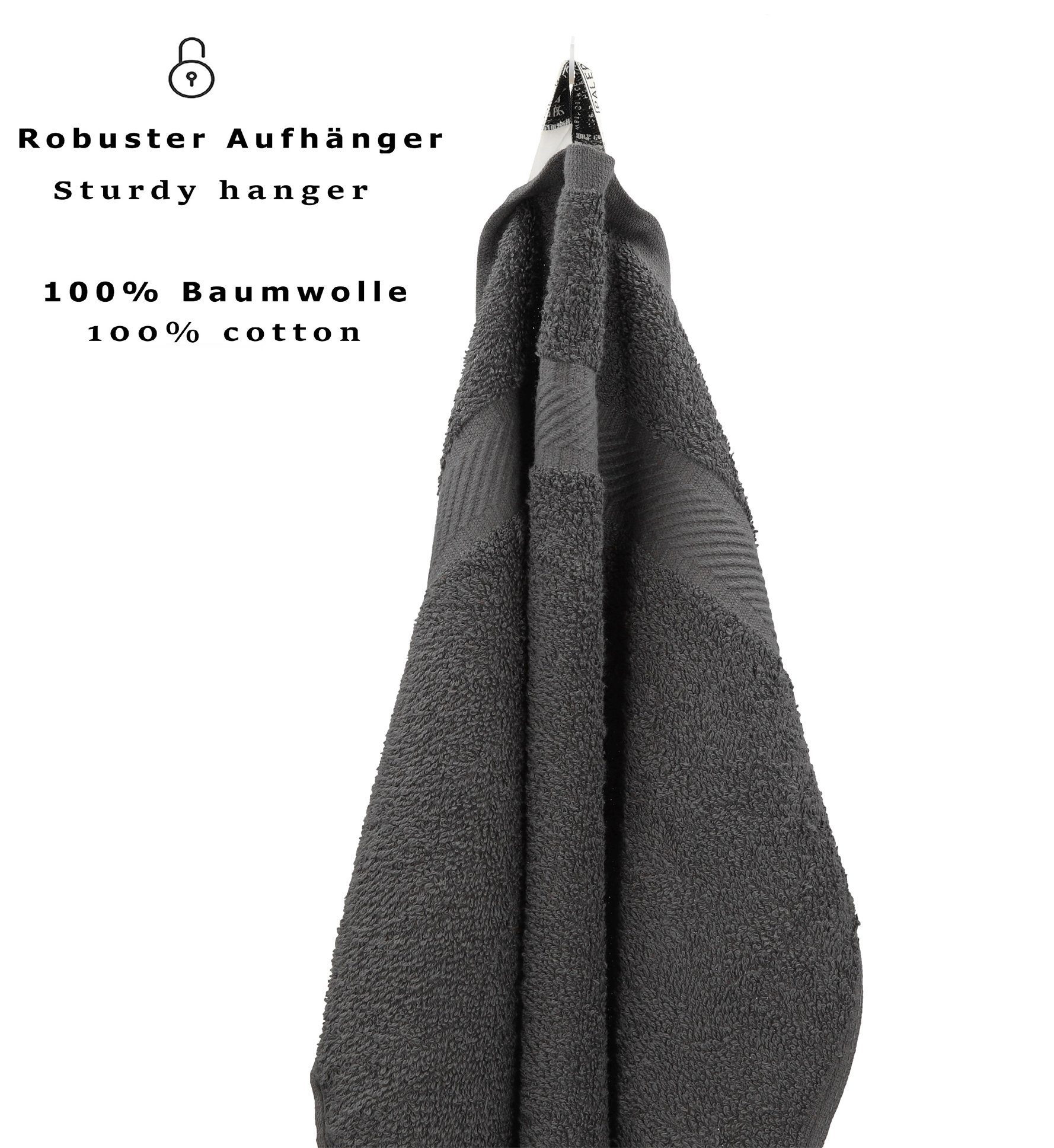 Betz Seiftuch 20 Stück Seiftücher Palermo Größe 30x30 cm Farbe anthrazit