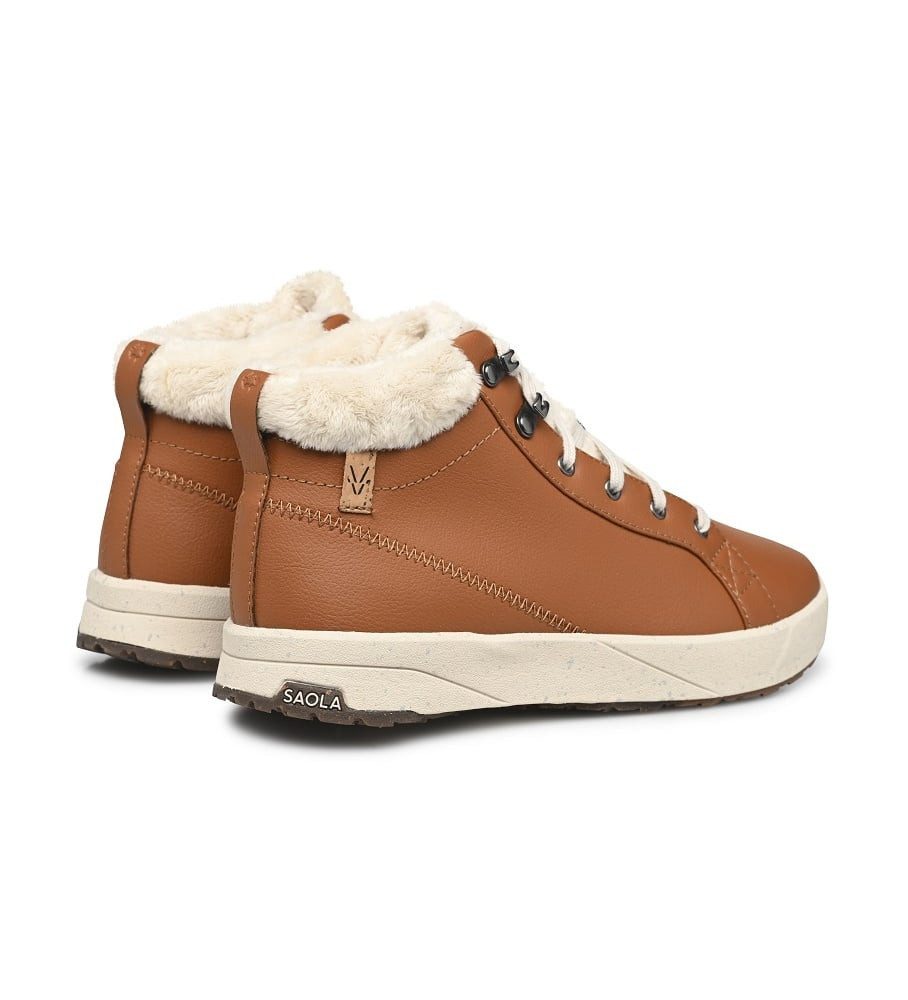 SAOLA Winterschuhe Bergen Warm (Leder, Fleecefutter) braun Damen Sneaker
