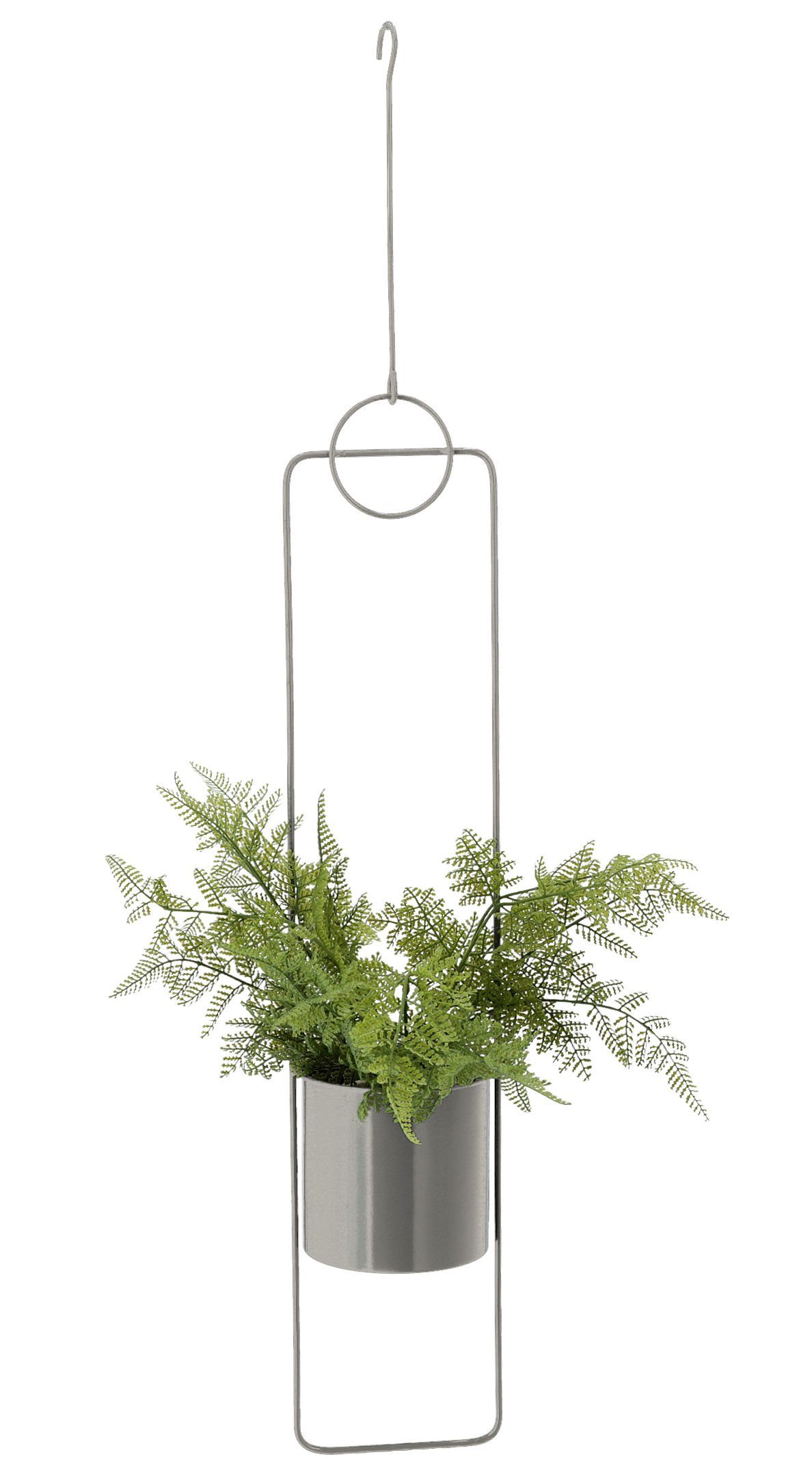 Spetebo Blumenampel grau Metall cm 88 - Topf Hängen zum rund Pflanz