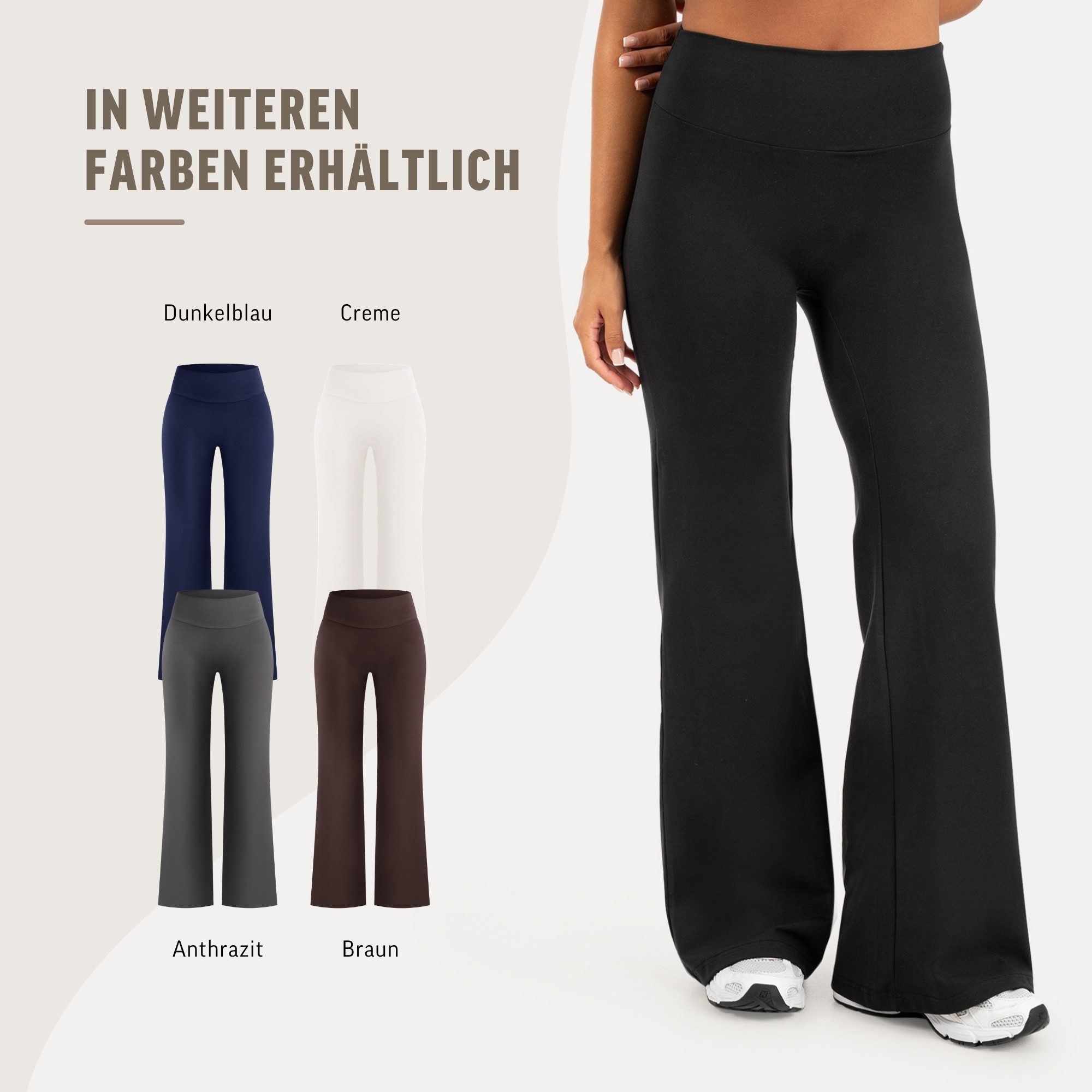 Smilodox Leggings Neola Damen, Schlaghose, V-Shape Bund, für Fitness & Alltag Flared Bein, Performance Stretch, Shaping, Soft Touch – Bild 4 von 5