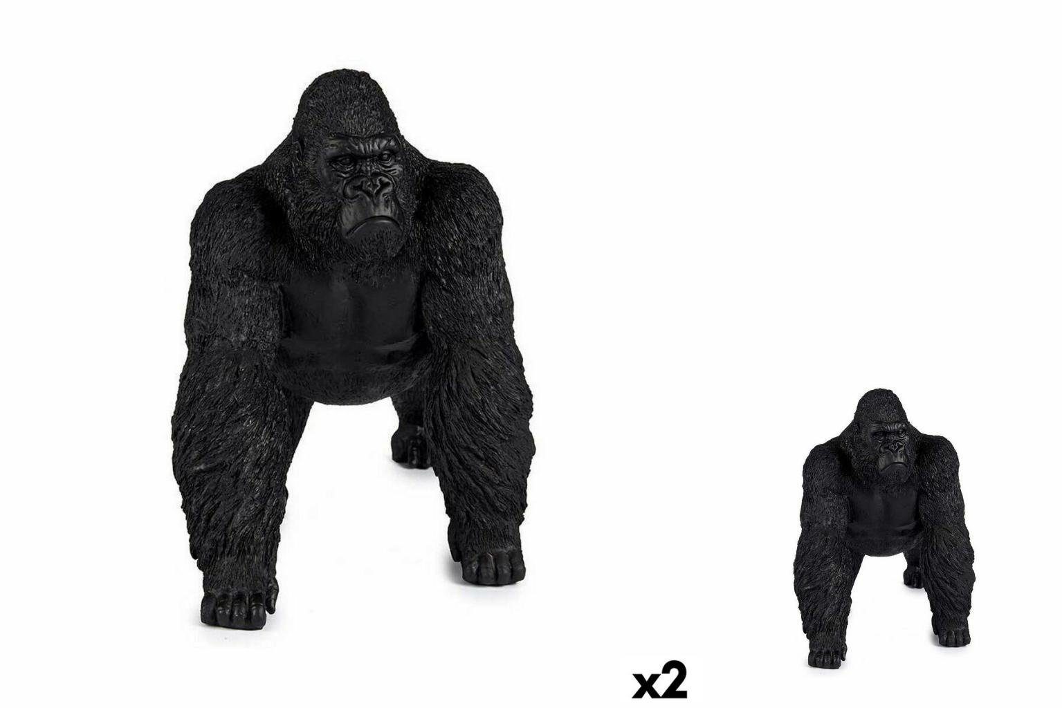 Gift Decor Dekoobjekt Deko-Figur Gorilla Schwarz 20 x 27 x 34 cm 2 Stück
